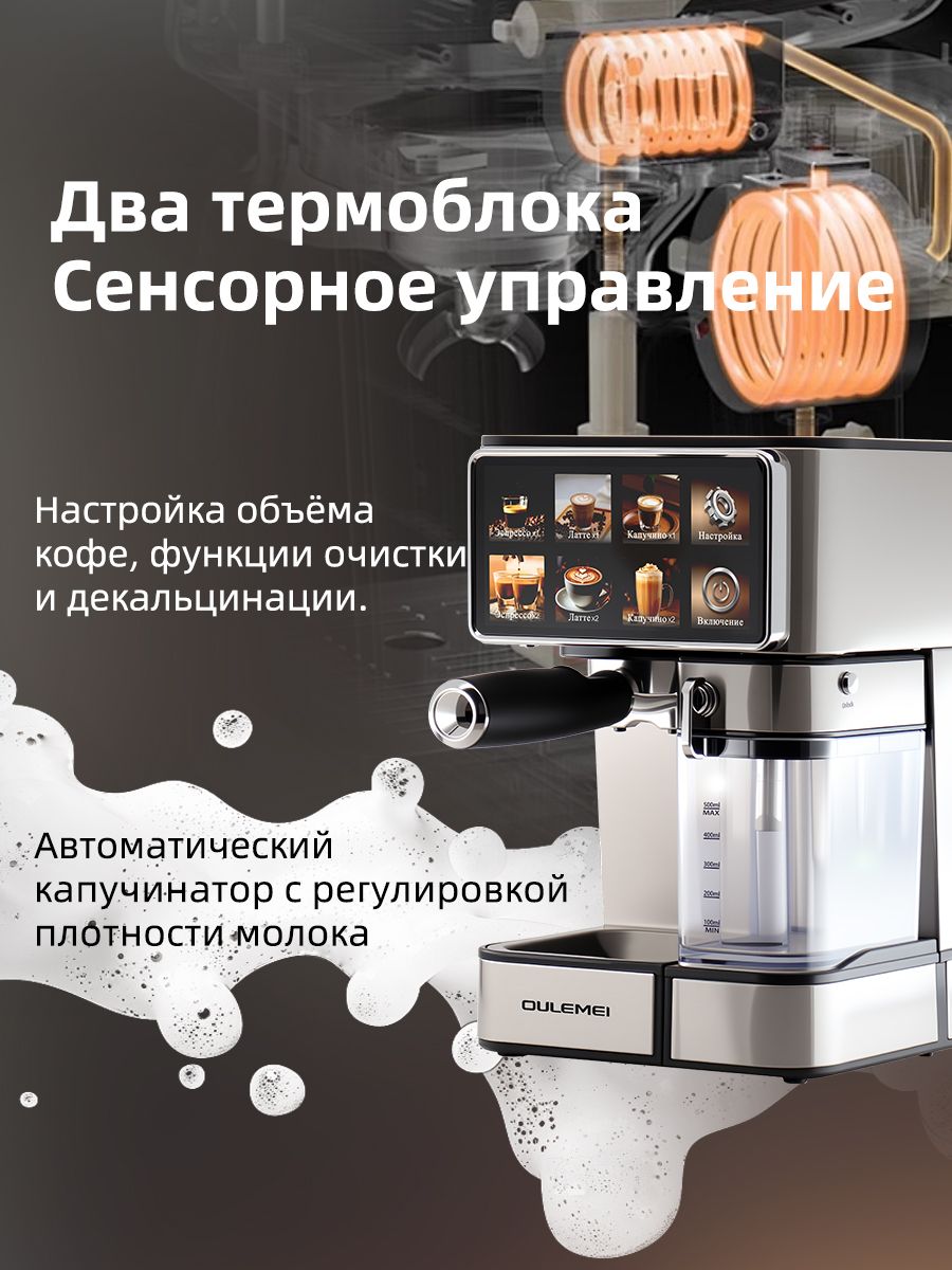 Кофемашина рожковая 1,8л Oulemei OLM-KFA027 - фото 3