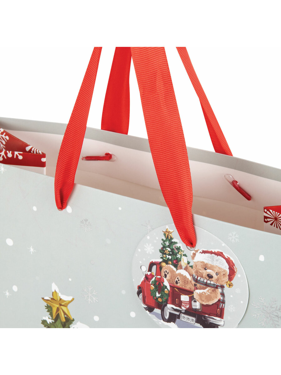 Пакет новогодний подарочный Золотая сказка набор 4 штуки Новогодний мишка - фото 4