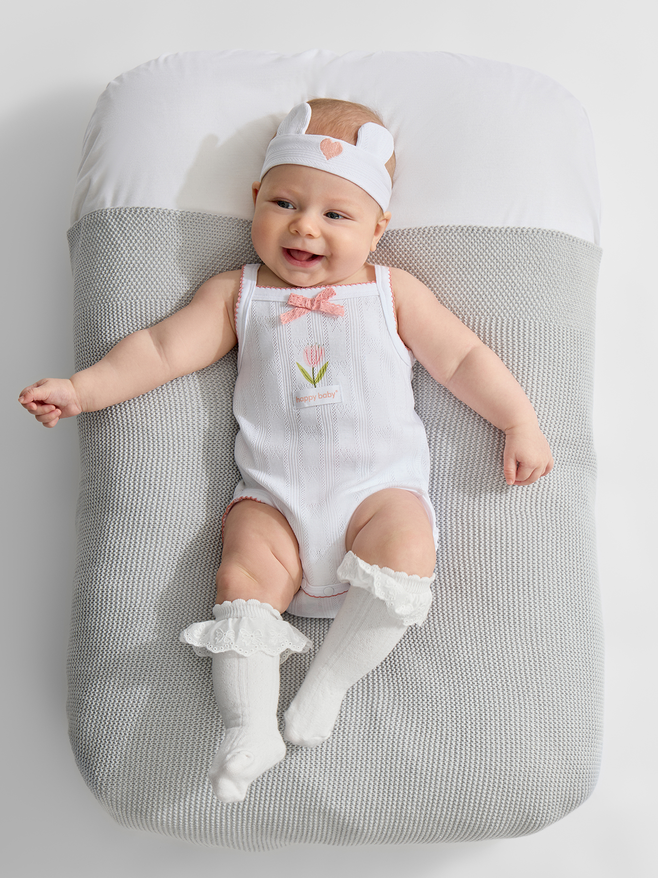 Комплект Happy Baby 90155-0_white&pink - фото 1