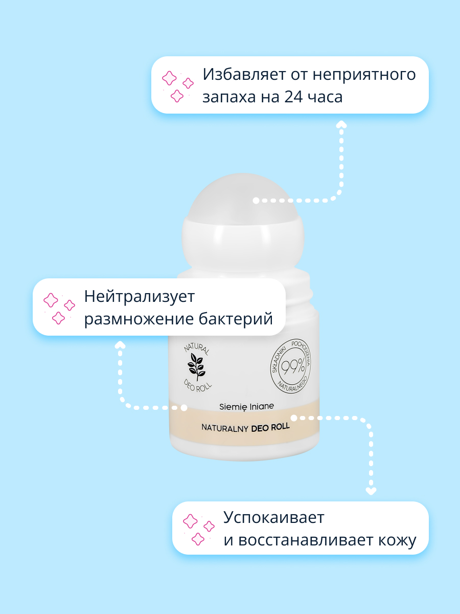 Део-ролл beBio с семенами льна 50 мл - фото 3