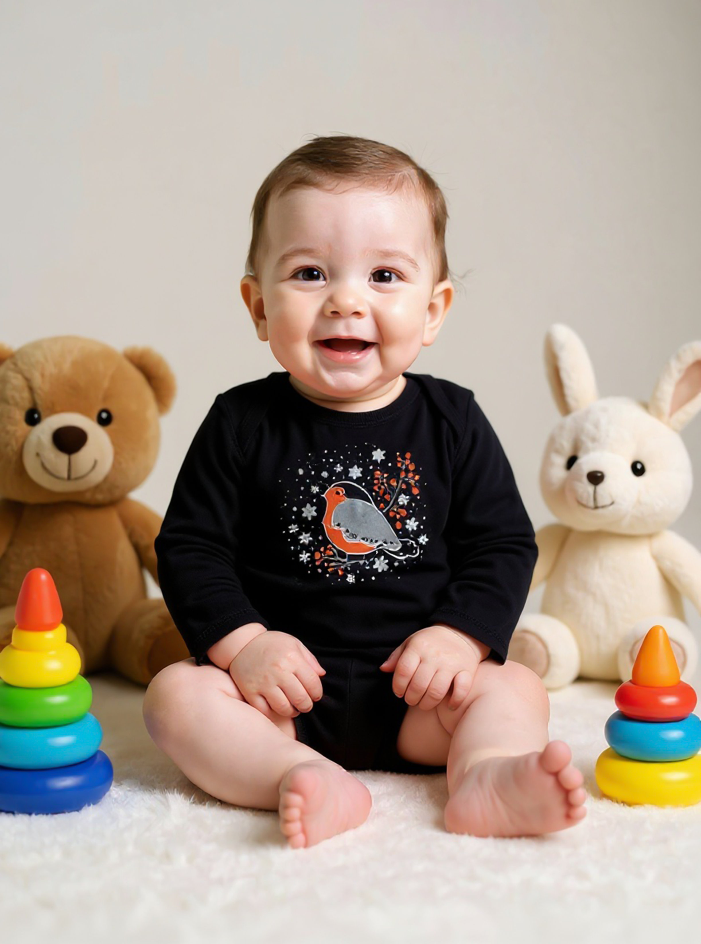 Боди KiMMi Baby КБ-1308072п черный_снегирь - фото 4