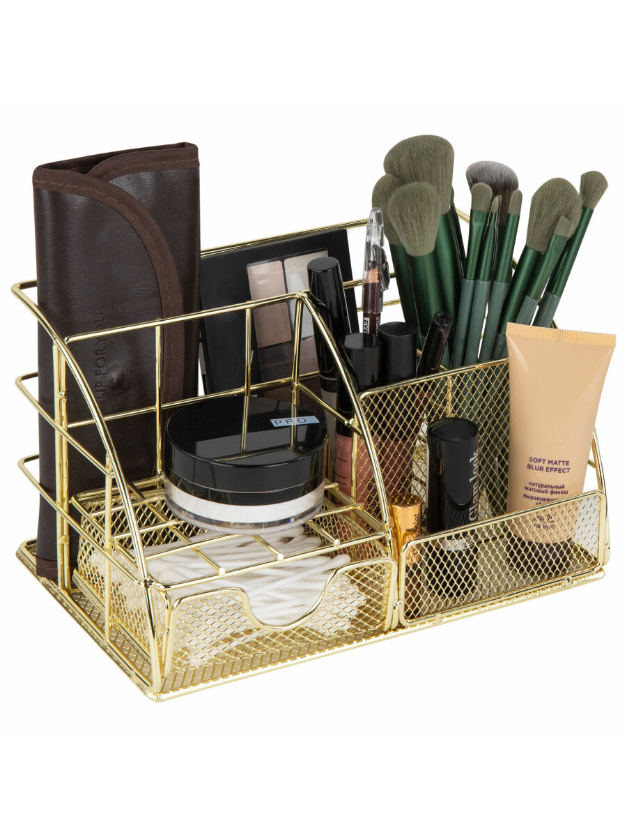 Органайзер для косметики и канцелярии MONTE VITA металлический настольный 5 секций - фото 7
