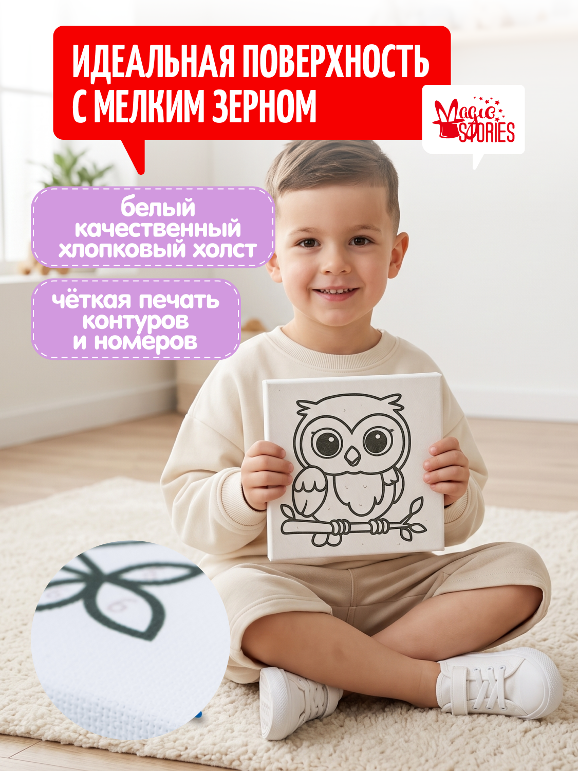 Картина по номерам Magic Stories на подрамнике Сова - фото 3