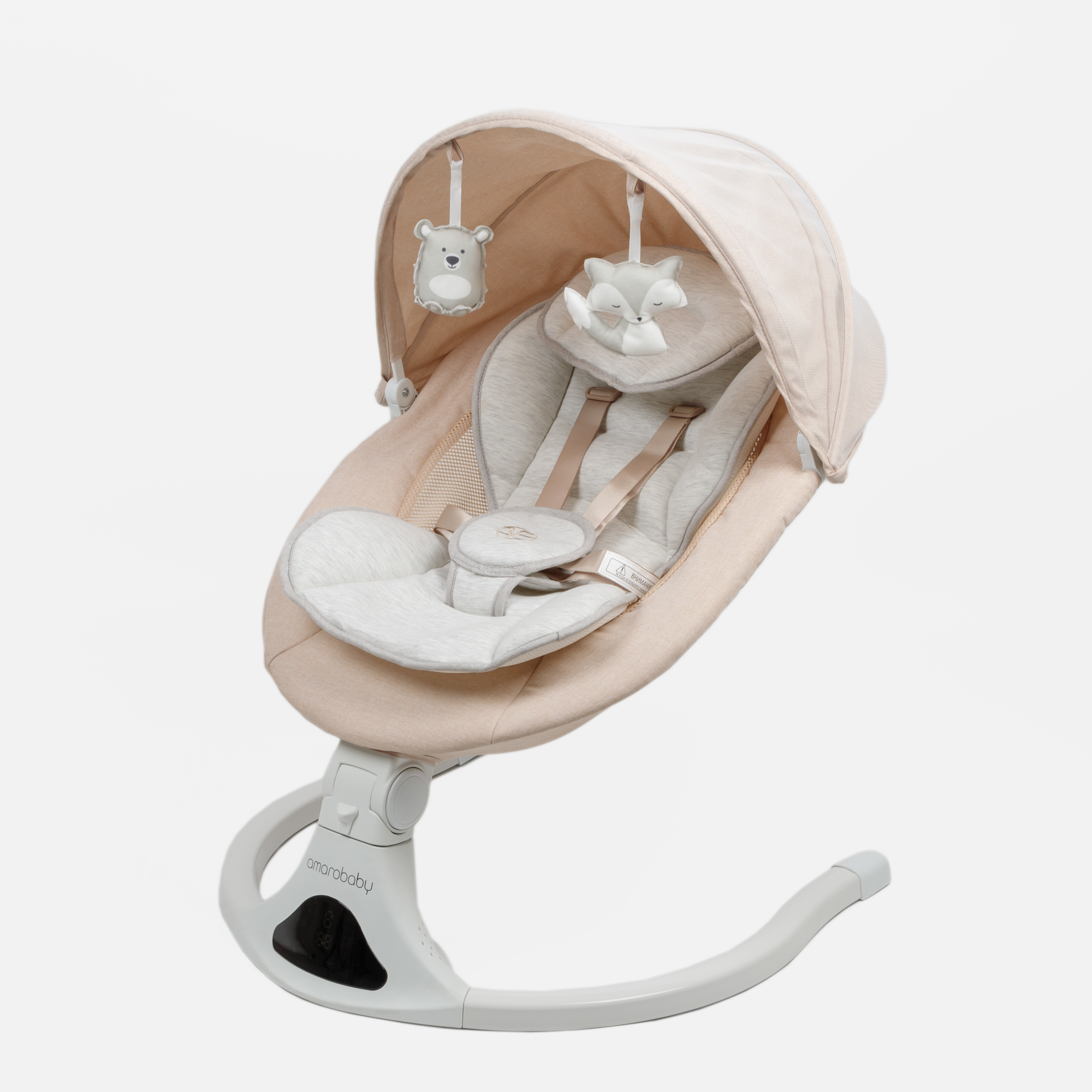 Электронные качели детские Amarobaby Funny swing, бежевый - фото 26