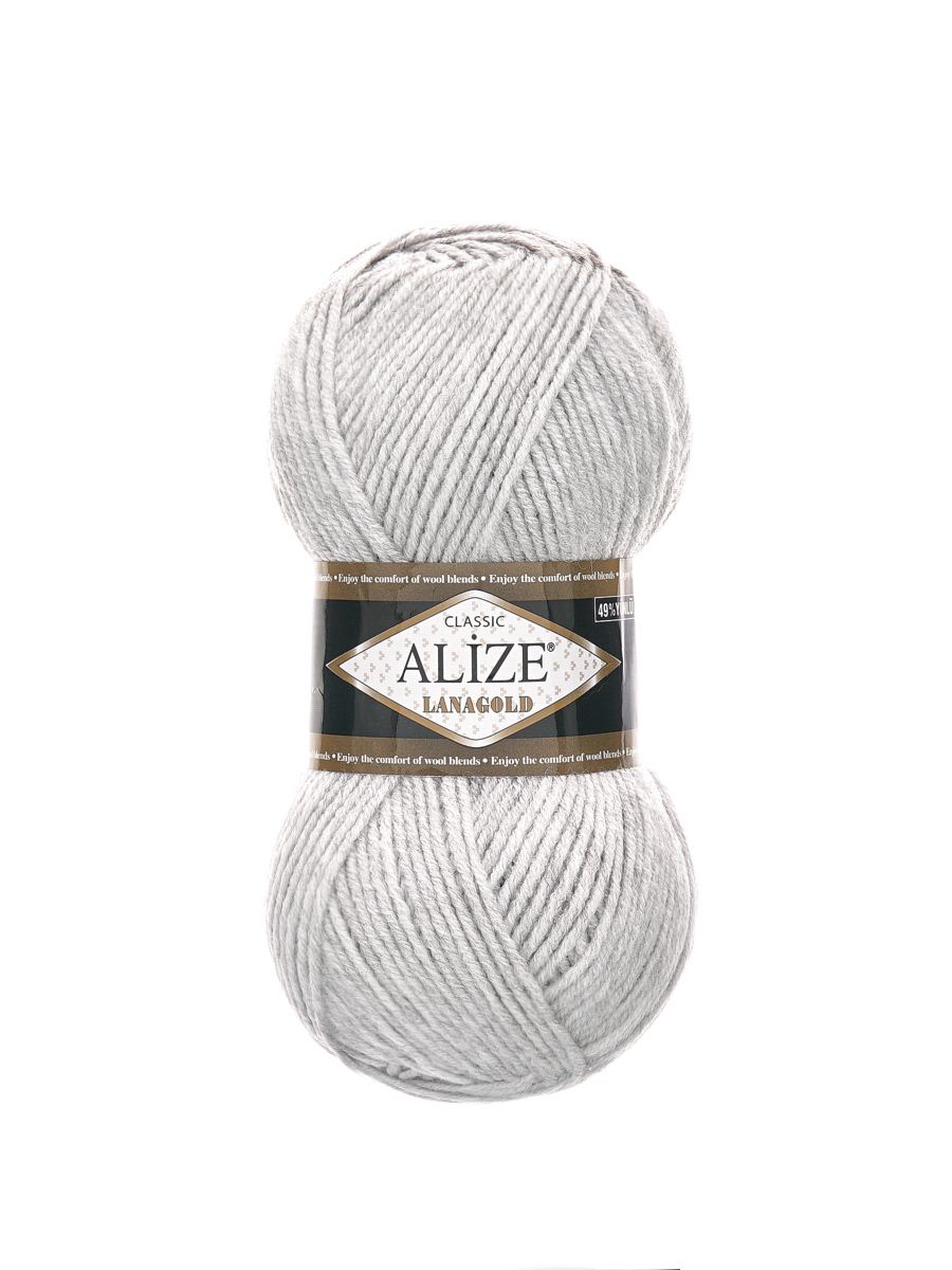 Пряжа Alize полушерстяная мягкая тонкая теплая Lanagold 100г 240м 5 шт 684 пепельный меланж - фото 4