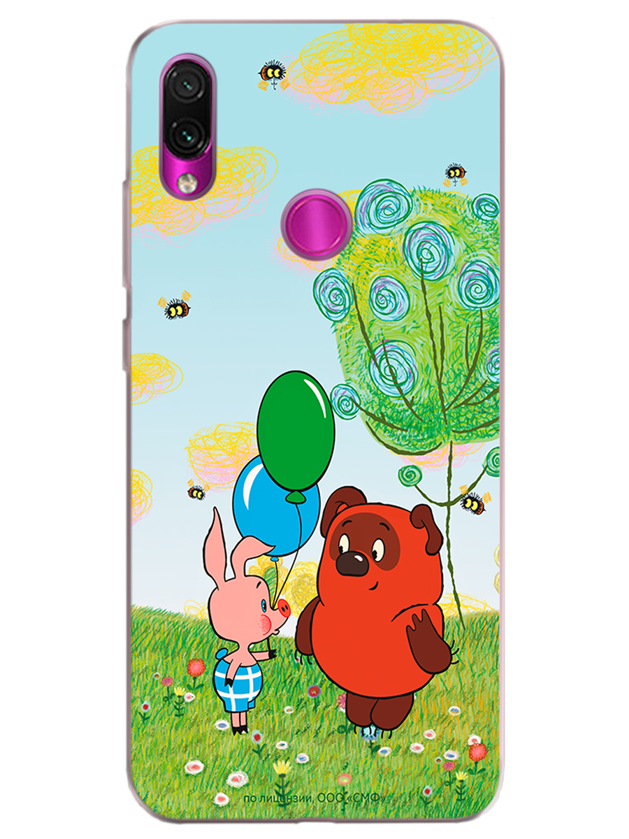 Силиконовый чехол Mcover для смартфона Xiaomi Redmi Note 7 Союзмультфильм Лучшие друзья - фото 1