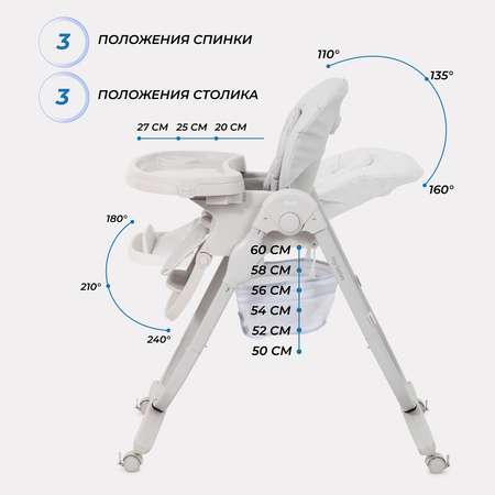Стульчик для кормления Rant Cafe, grey 2025 серый
