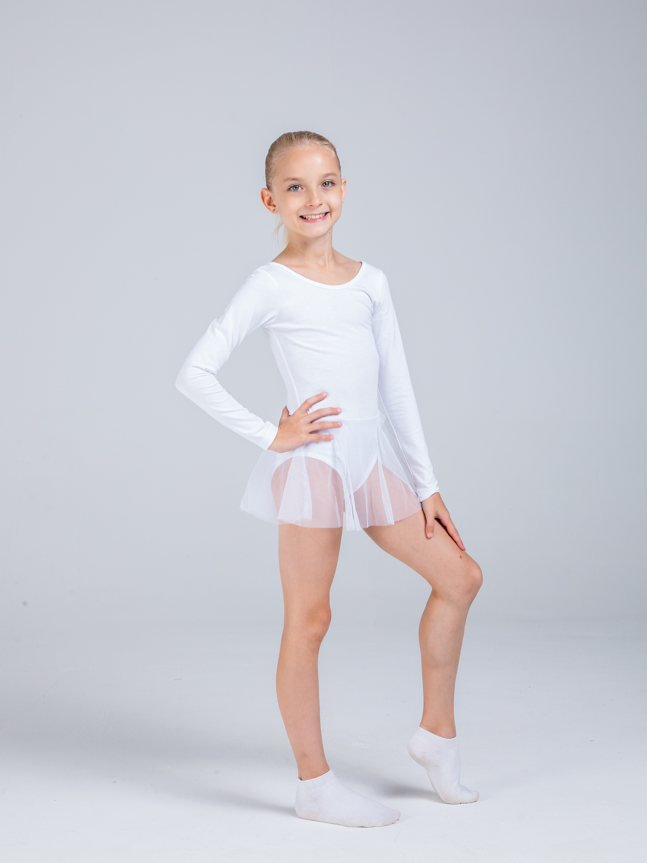 Купальник гимнастический STELLA MODA 26403._белый - фото 8