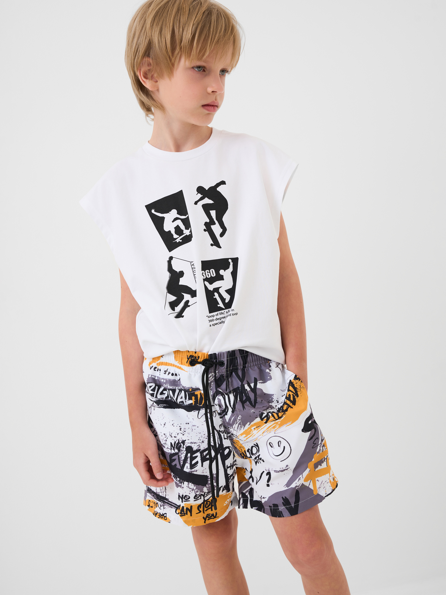 Изображение товара Шорты для плавания PlayToday 152 UF-защита средней длины с подкладкой