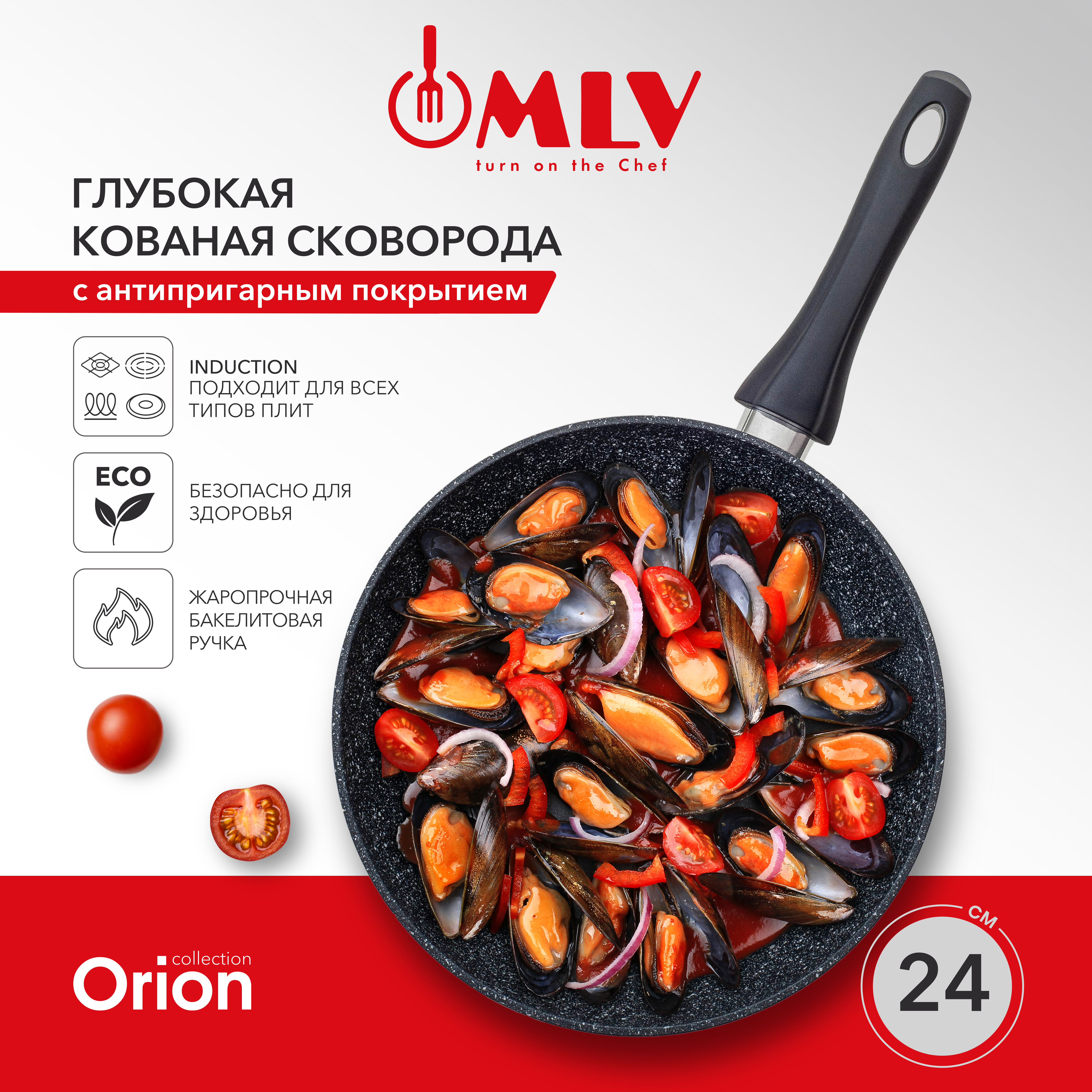 Сковорода глубокая Moulin Villa Orion 24 см - фото 1