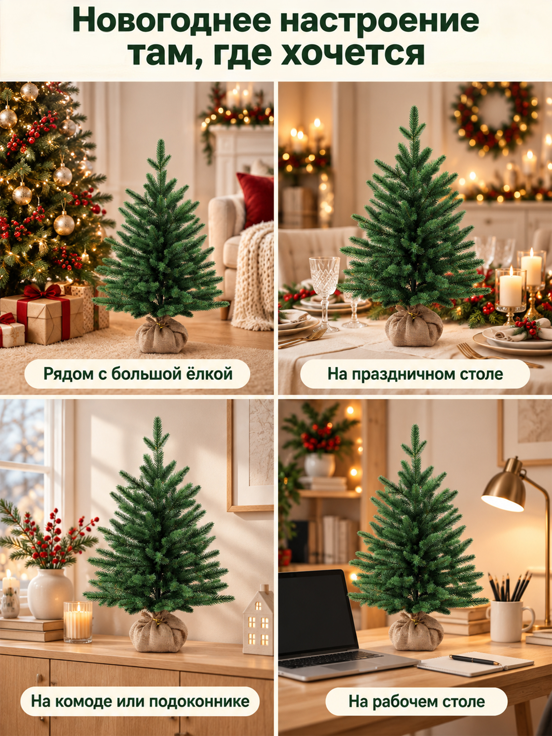 Елка искусственная BINOSHE Настольная Sapin Royal 75 см - фото 5