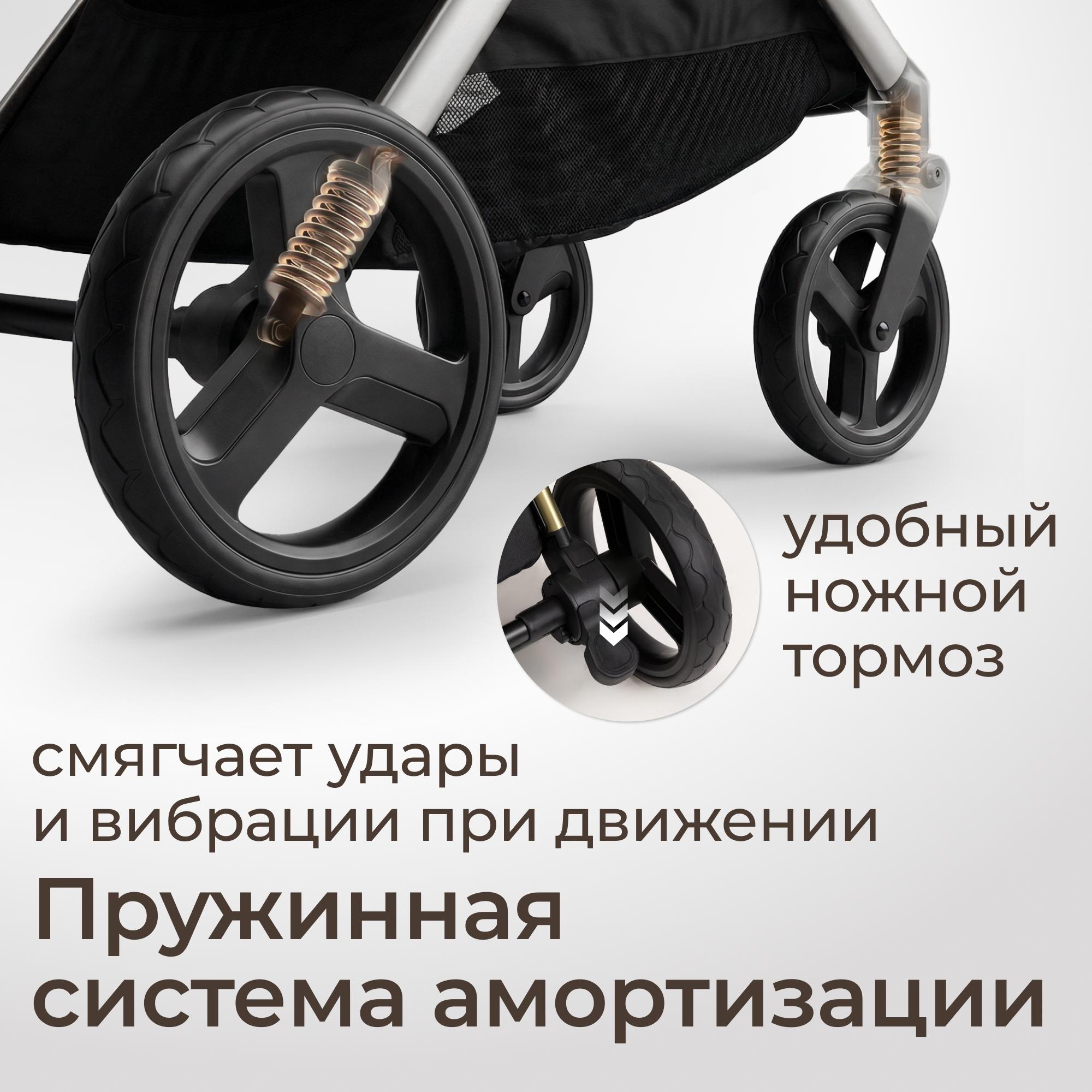 Коляска прогулочная UNIX Kids Vento с нагрузкой до 22 кг серый - фото 4