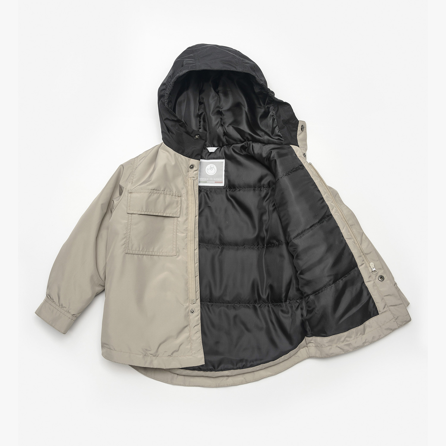 Куртка Orso Bianco OB21076-22_серо-бежевый/черный - фото 3