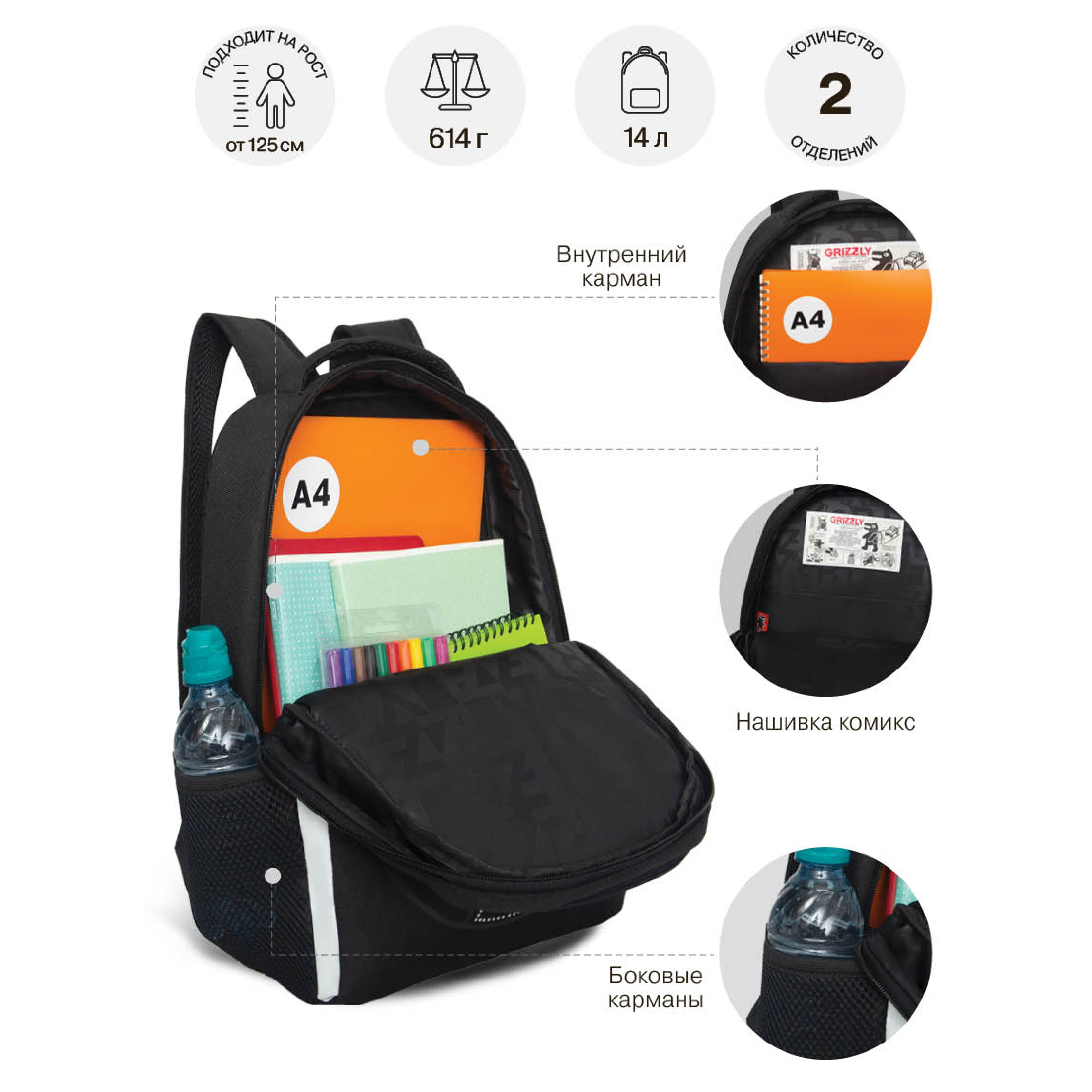 Рюкзак Grizzly для мальчика - фото 7