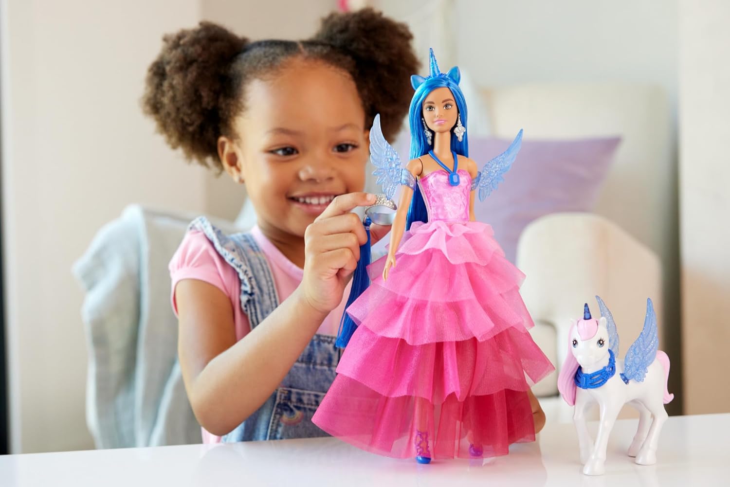 Кукла модельная Barbie с сапфировым единорогом HRR16 - фото 7