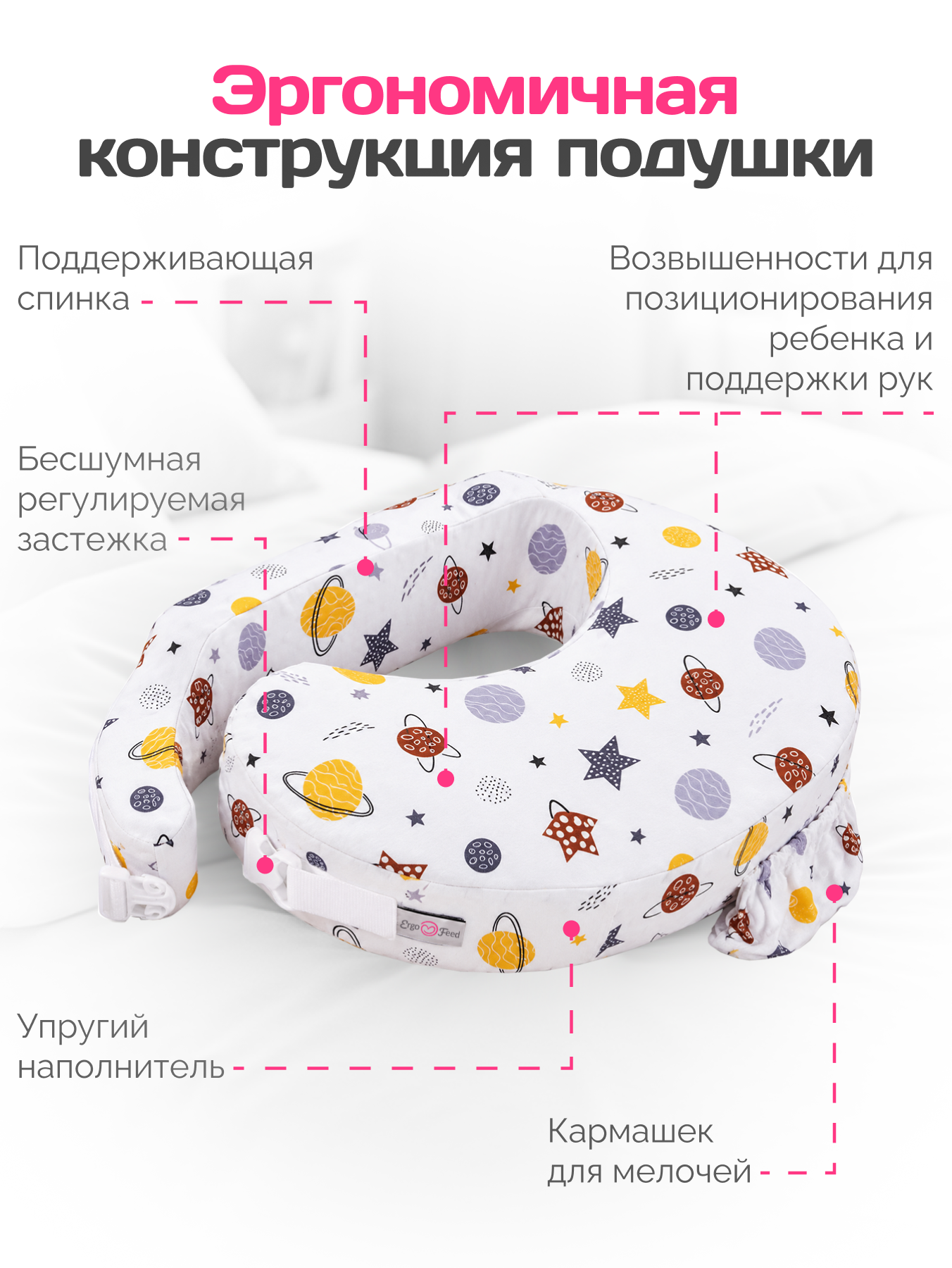 Подушка для кормления ErgoFeed белый 40 x 60 см - фото 2