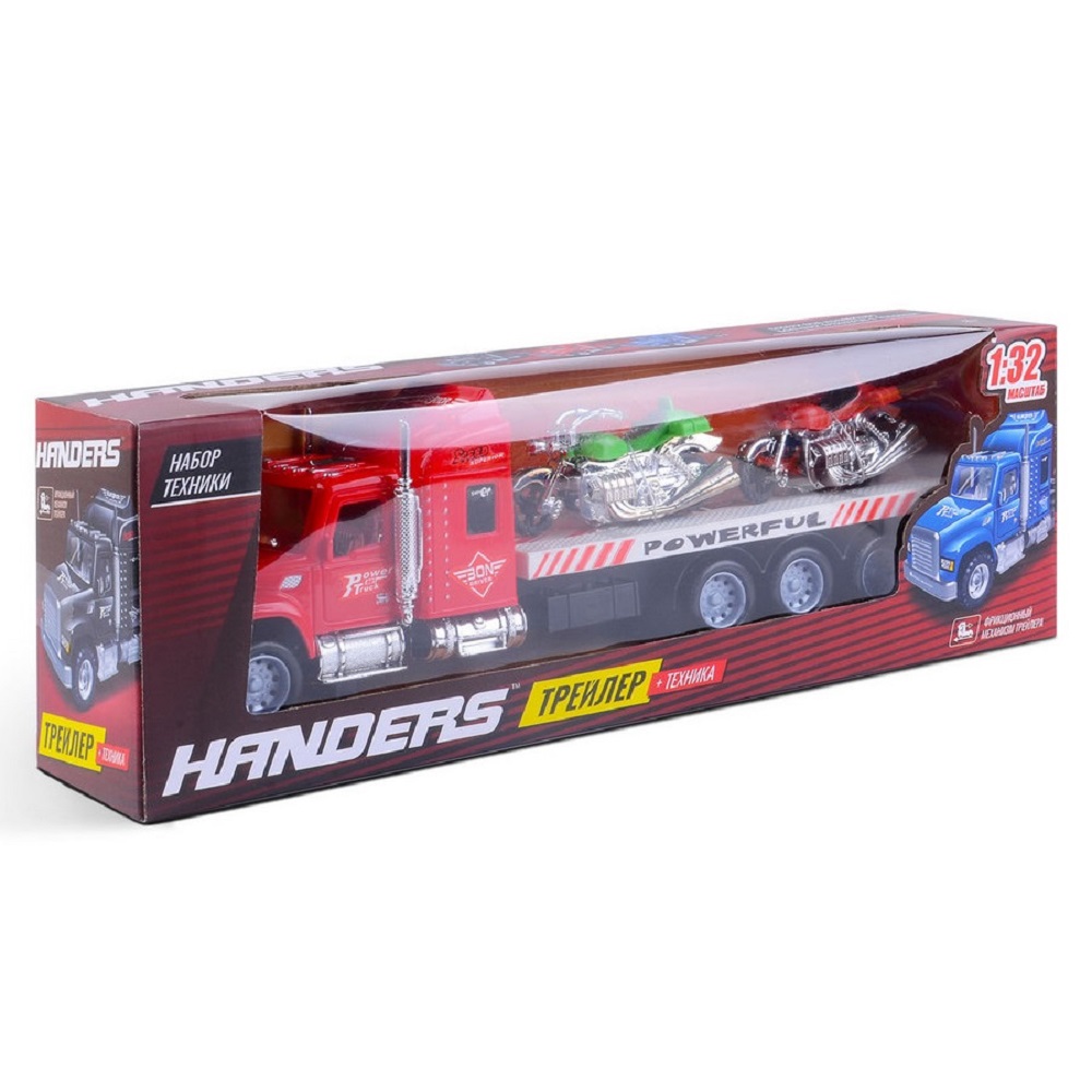 Игровой набор Handers Трейлер и чопперы 1:32 HAC1613-123-1//красный - фото 5
