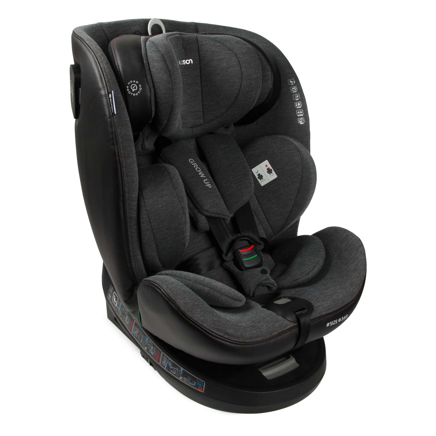 Автокресло Olsson Grow Up Grey Isofix 0+/1/2/3 (0-36 кг) - фото 15