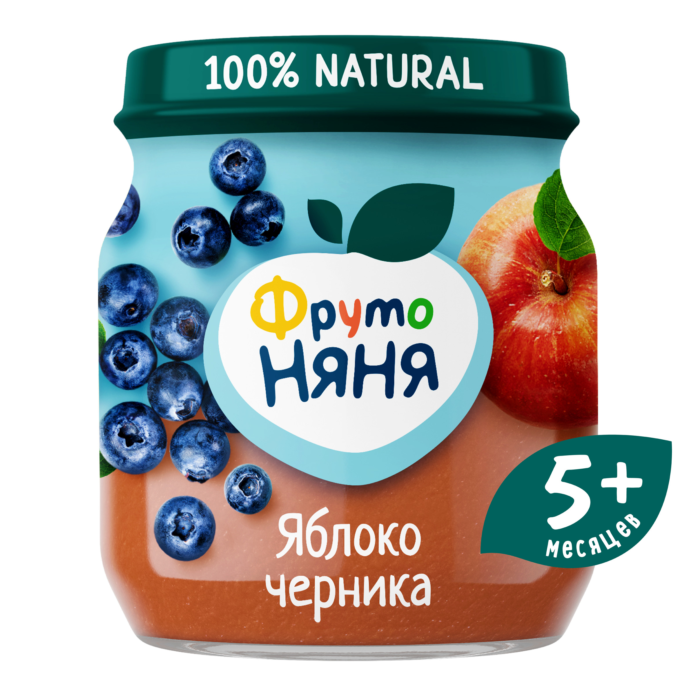 Пюре ФрутоНяня Яблоко-черника с 5 мес 100 г - фото 1