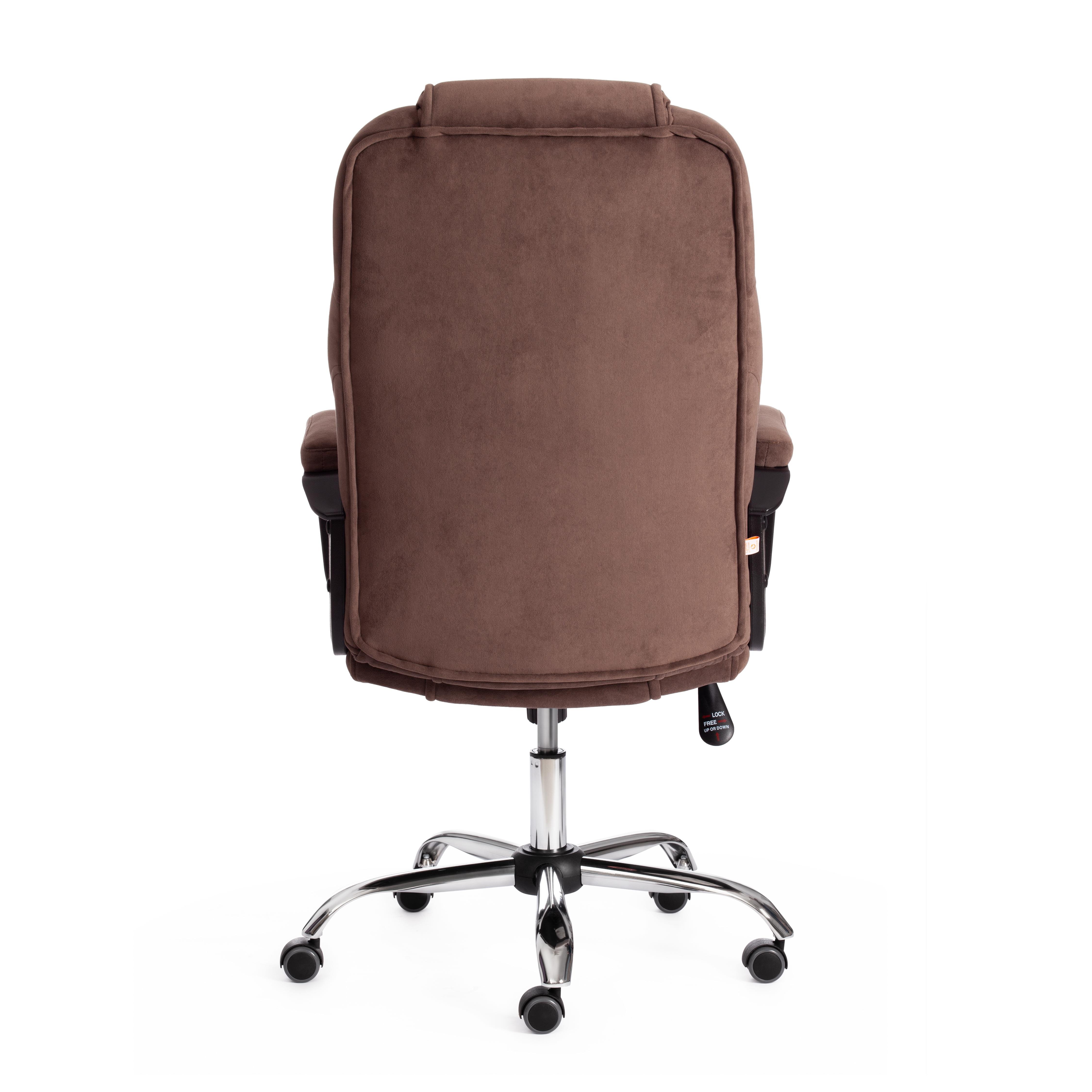 Компьютерное кресло TETCHAIR Бергамо хром флок коричневый - фото 5