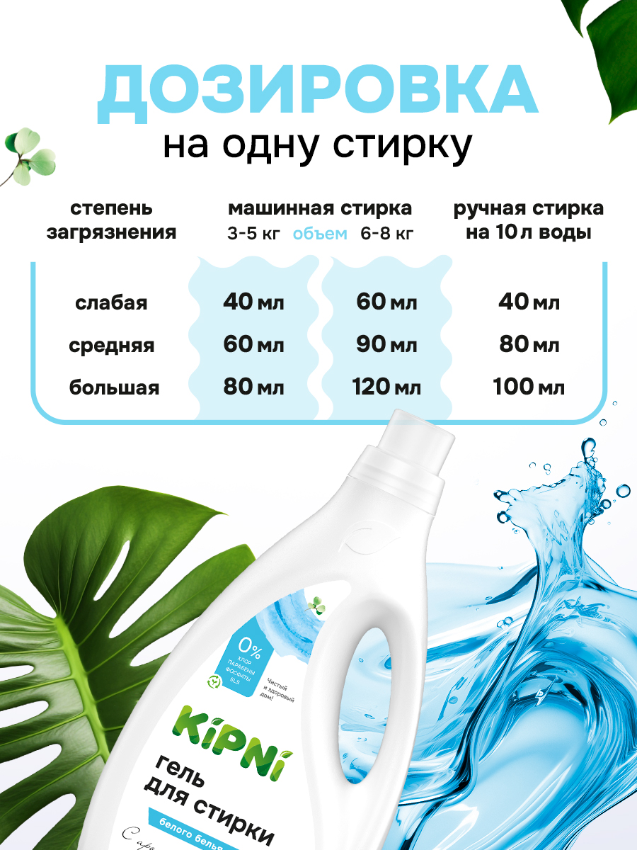 Гель для стирки KIPNI 1.5 л 1.6 кг 1 шт. 1 упак. - фото 9