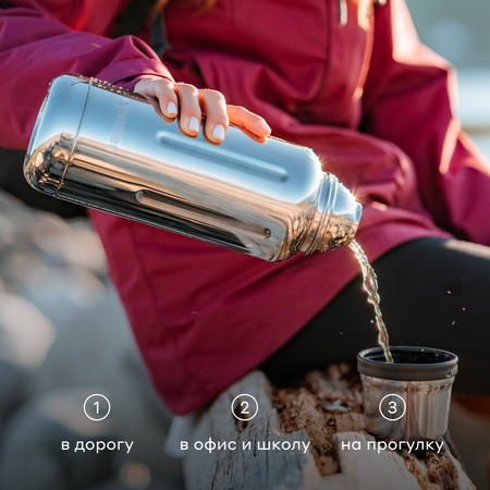 Термос Flask 1 литр для напитков Bobber глянцевый