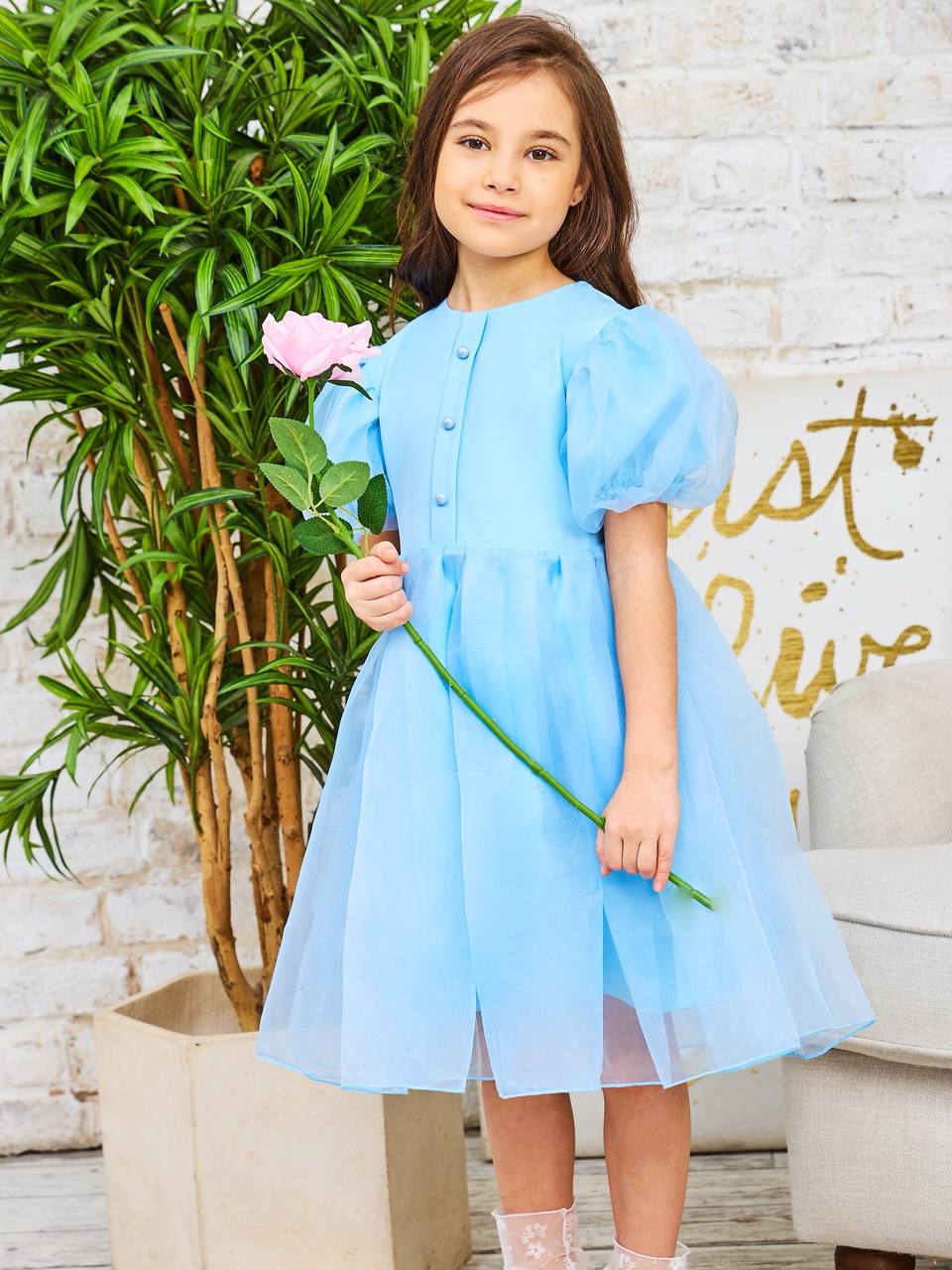 Платье Sofisha kids Plat.organza.blue - фото 13