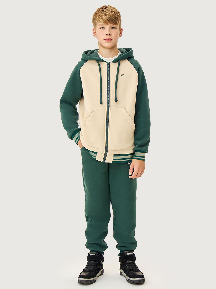Костюм NIKASTYLE 7т12526 изумруд/беж - фото 3