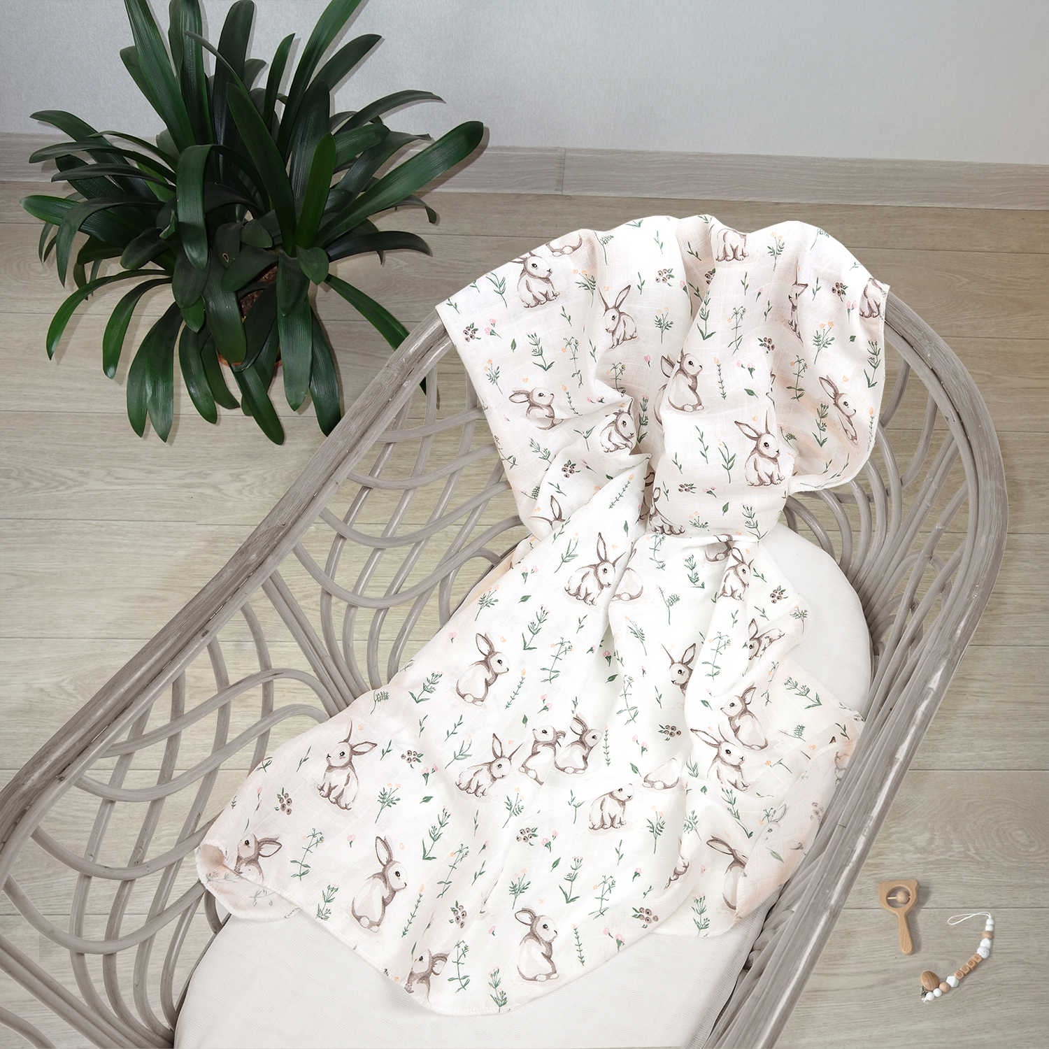 Пелёнка inlovery муслин 130x90 см 2 шт. - фото 17