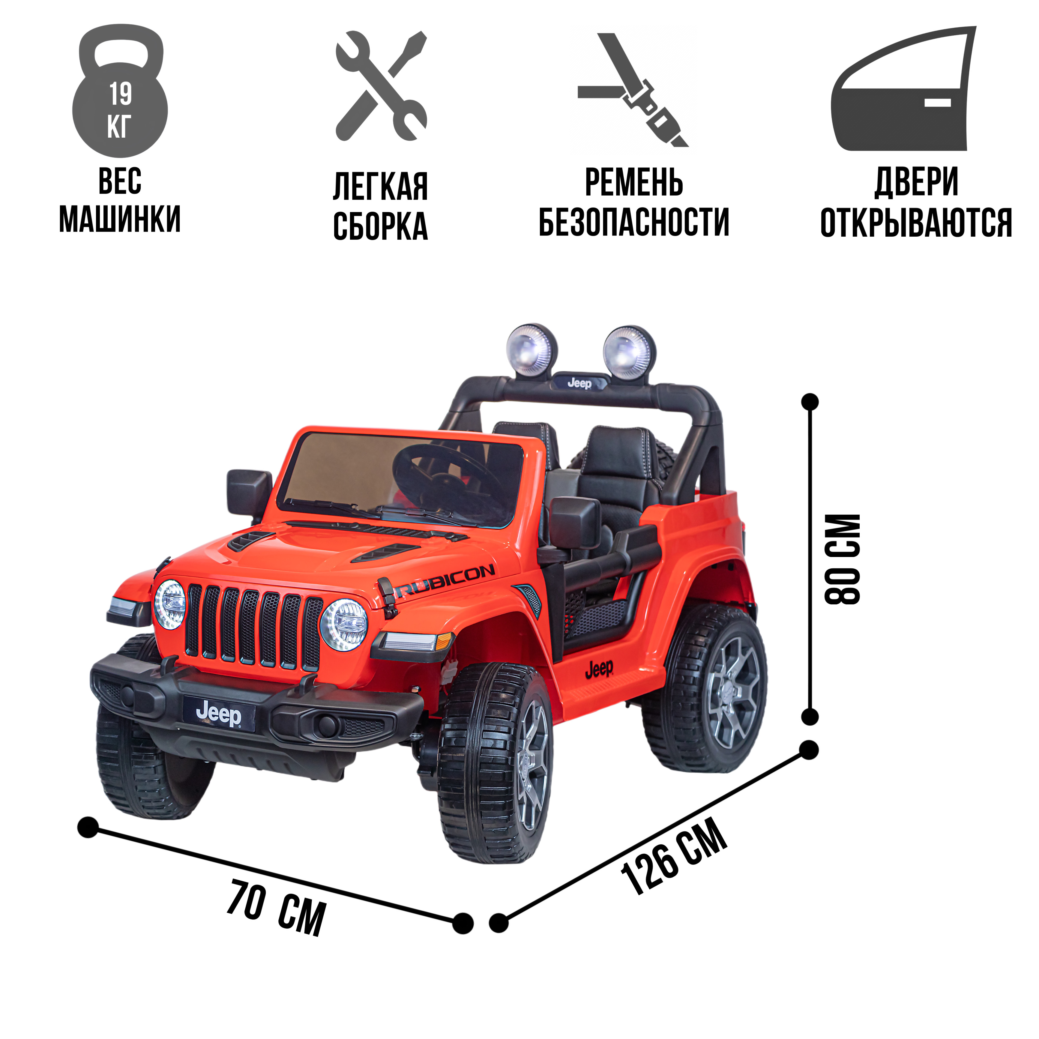 Электромобиль TOYLAND Jeep колеса EVA, ПОЛНЫЙ ПРИВОД С пультом ДУ - фото 2
