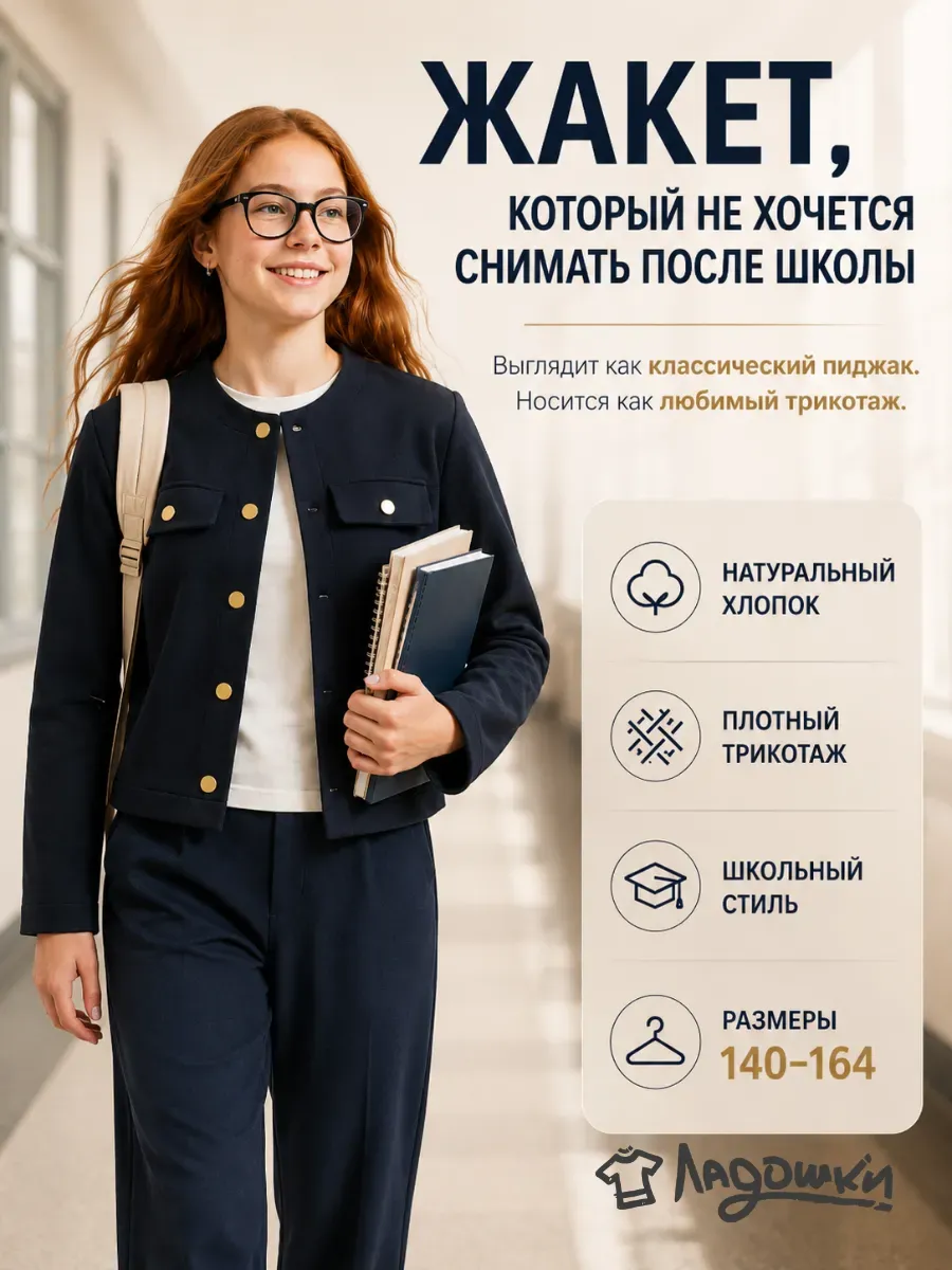 Жакет ЛАДОШКИ Жакет Диана синий - фото 4