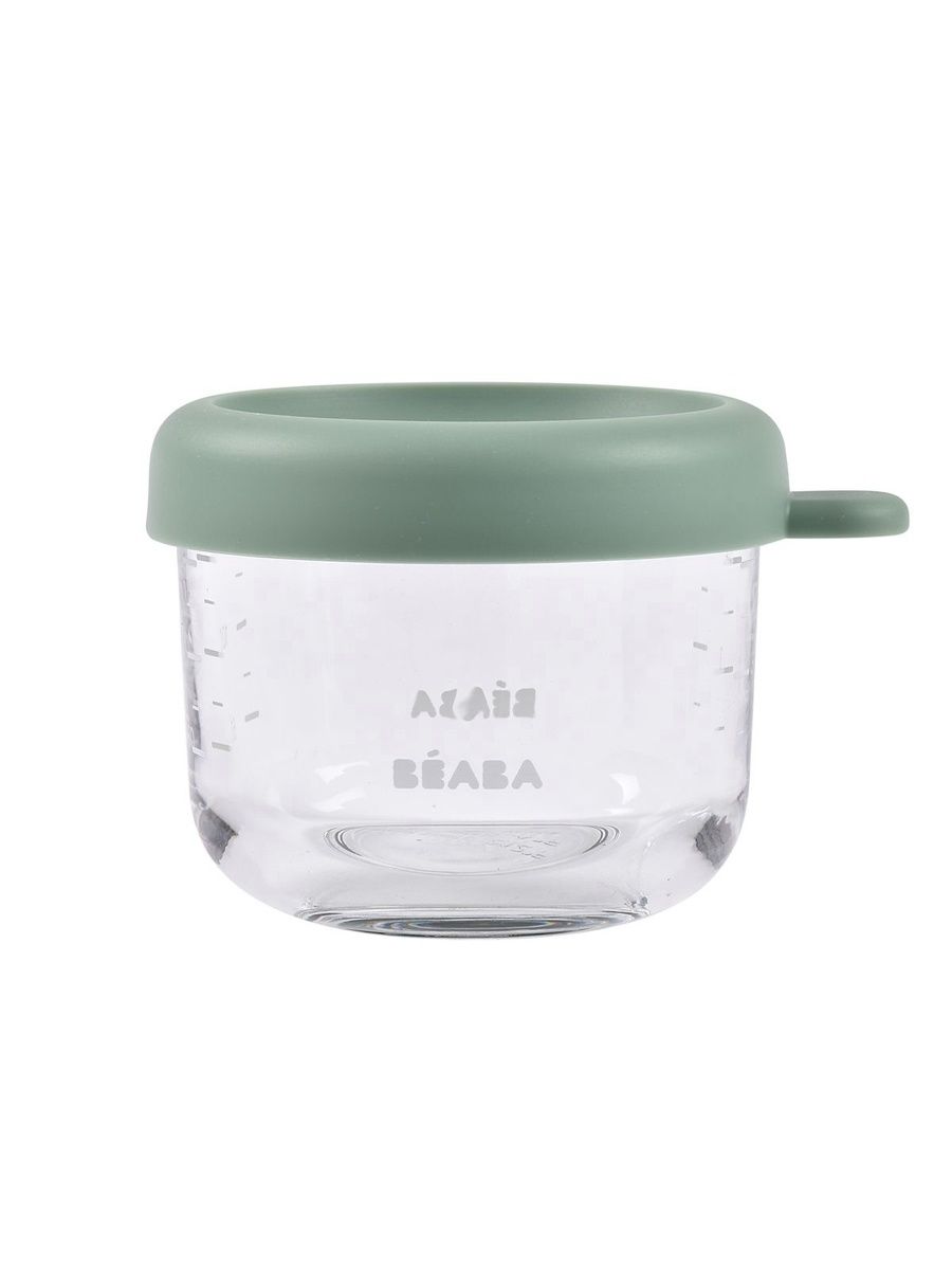 Контейнер для детского питания и молока BEABA 150 мл с крышкой, стекло зеленый - фото 5