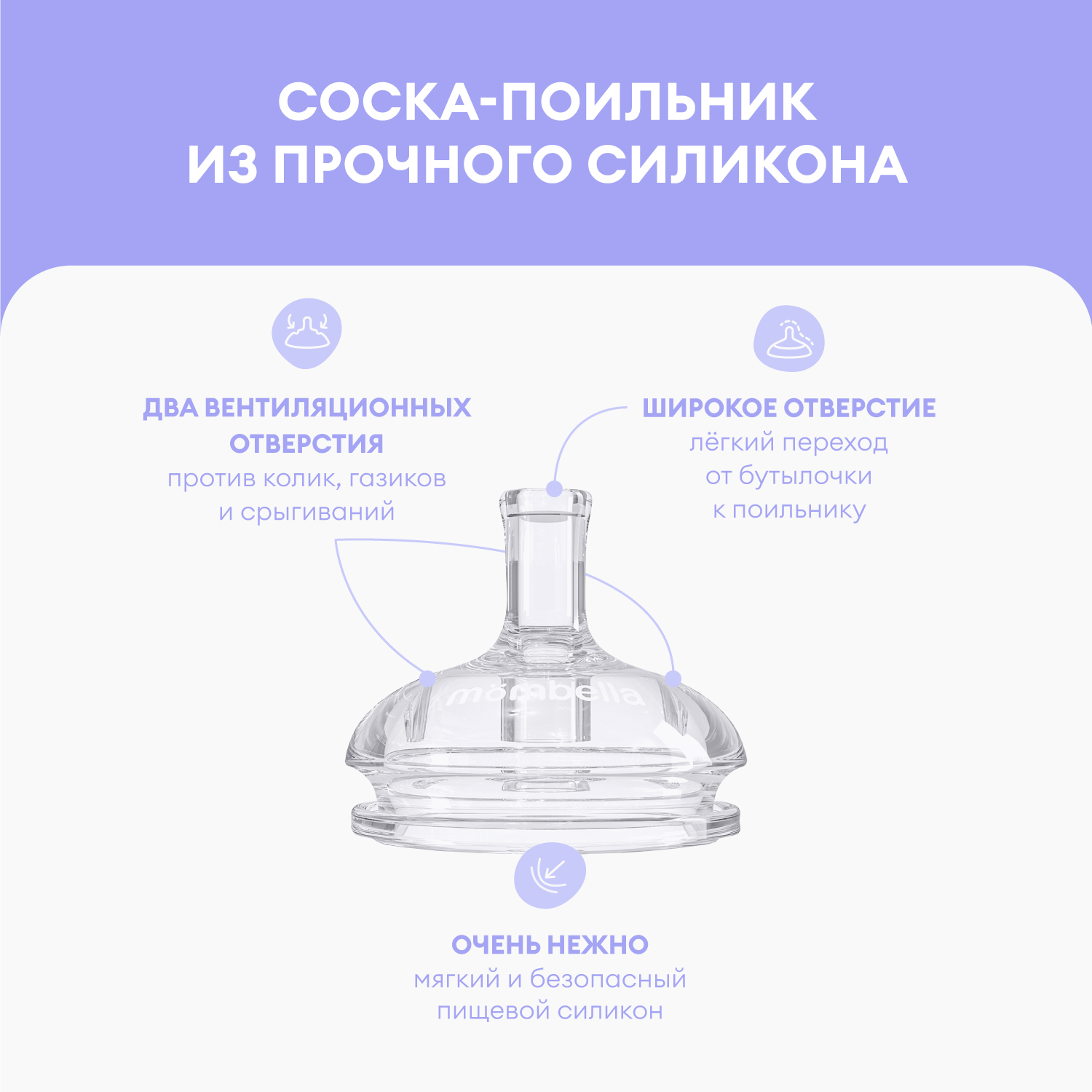Соска Mombella Anti-Colic силикон XL - фото 2