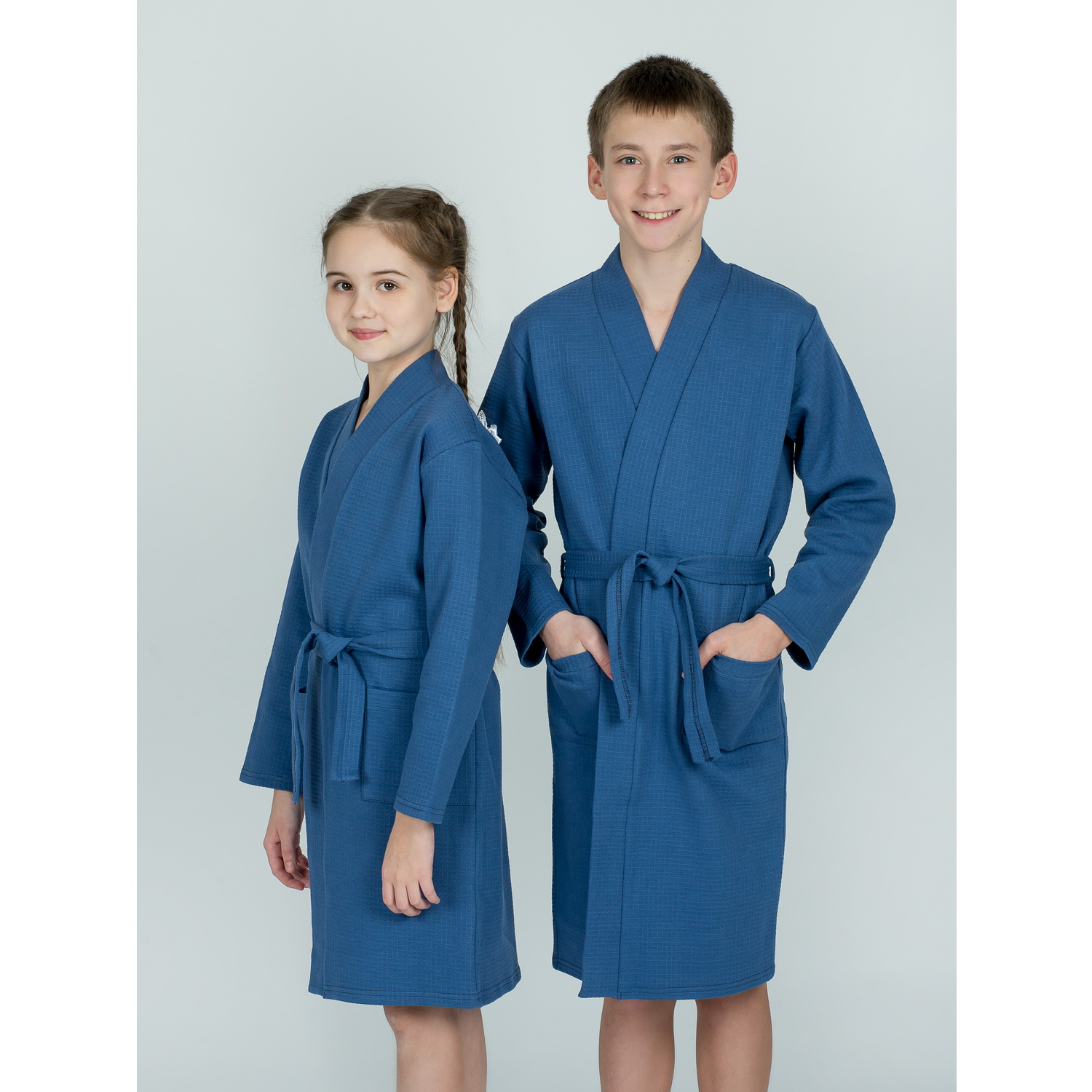 Халат KiMMi co К-1408913 джинс - фото 3