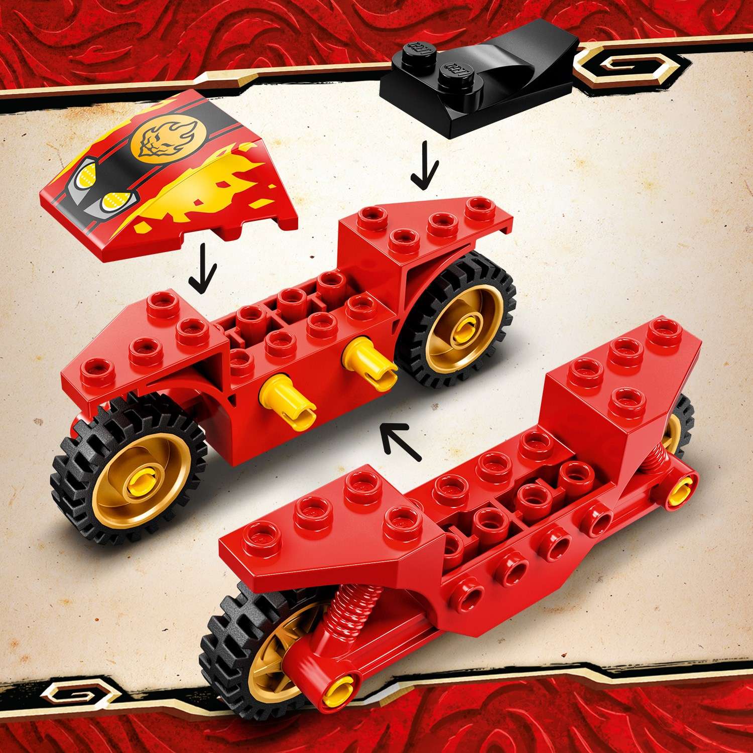 Конструктор LEGO NINJAGO Мотоцикл Кая блочный - фото 6