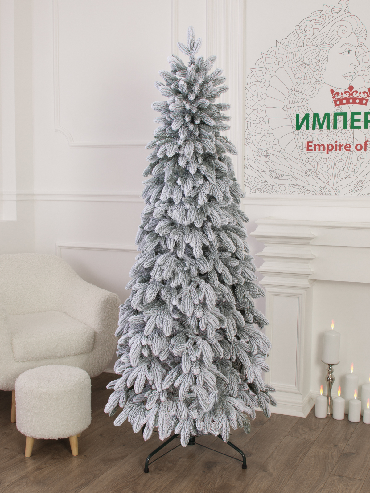 Ель Мерлин заснеженная узкая литая Империя Ёлок 210 см - фото 3