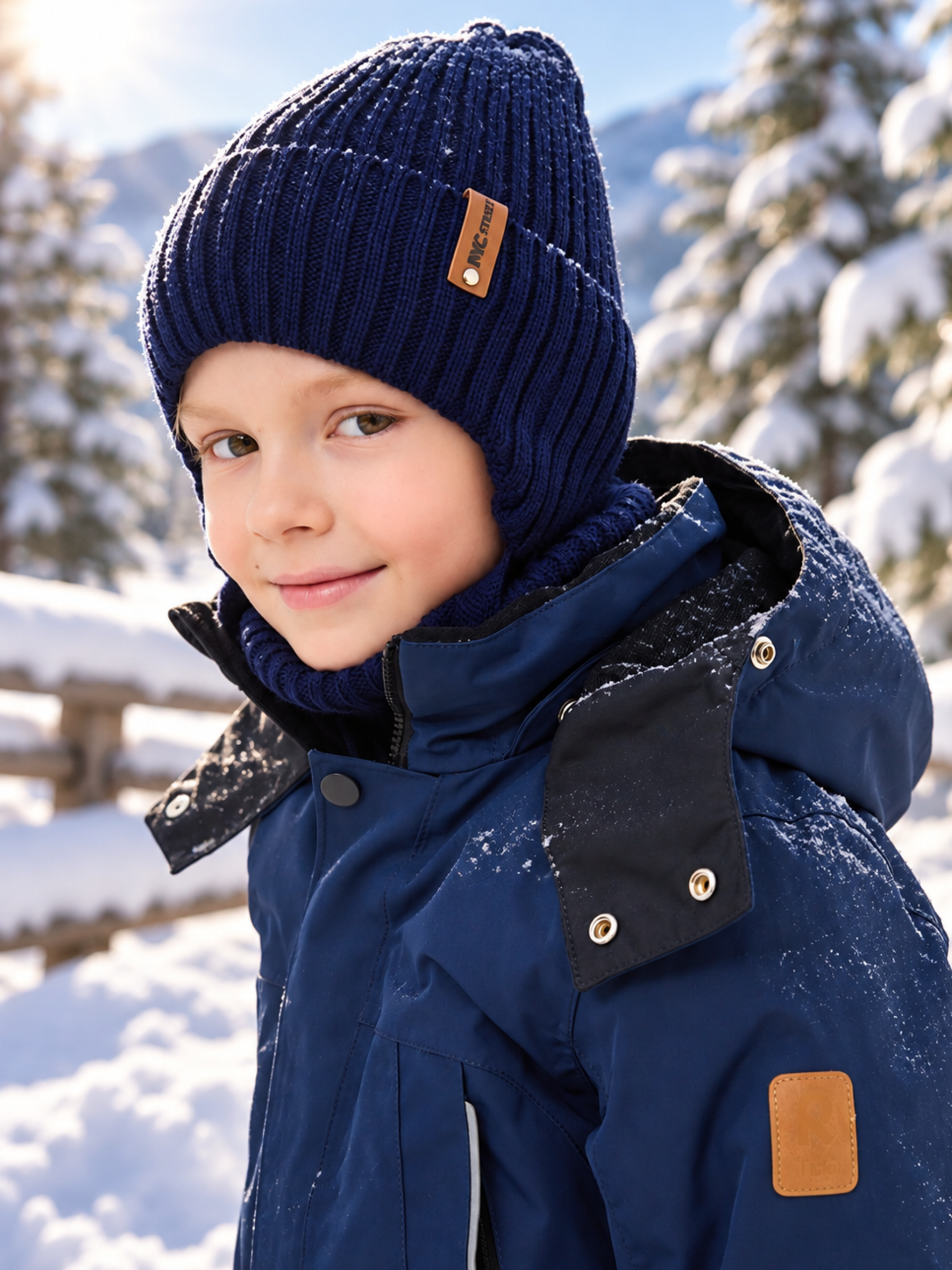 Шапка и снуд NYCkids NYC-H-56-zaviazki-DblueB - фото 4
