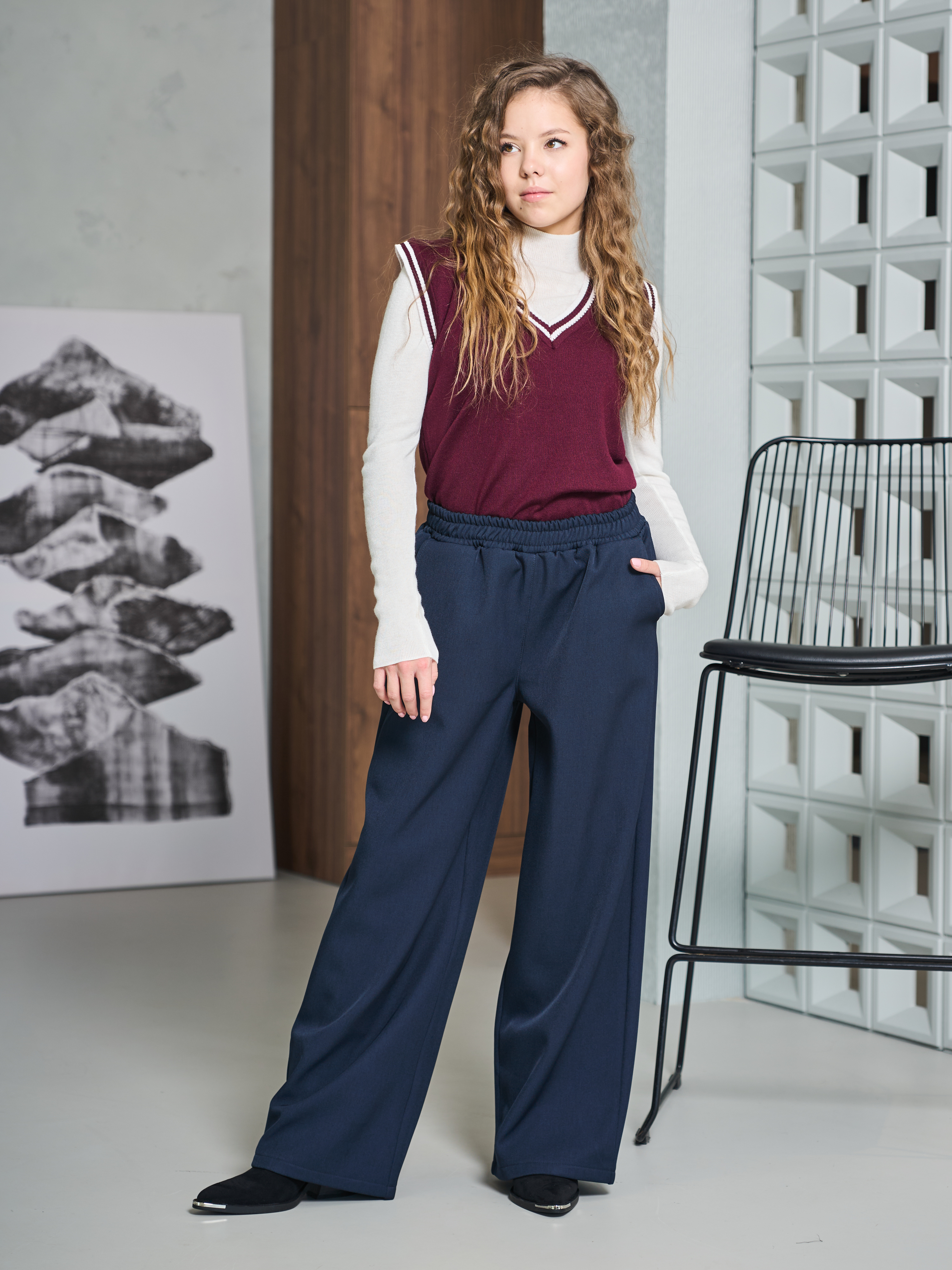 Брюки-палаццо СИНЯЯ МОДА WF502-H39 - фото 13