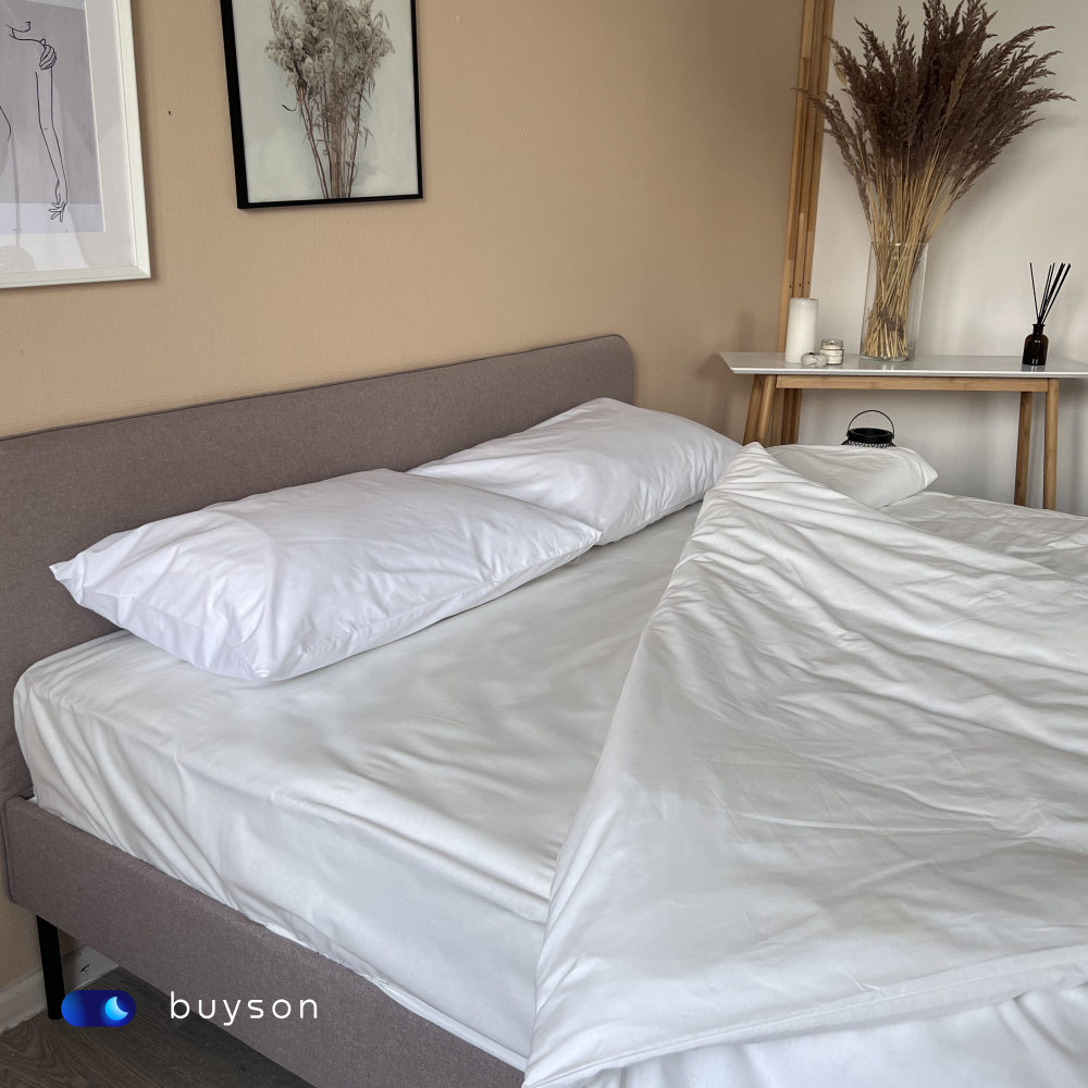 Комплект наволочек buyson BuyRelax 70х70 см, хлопковый перкаль, цвет белый - фото 10