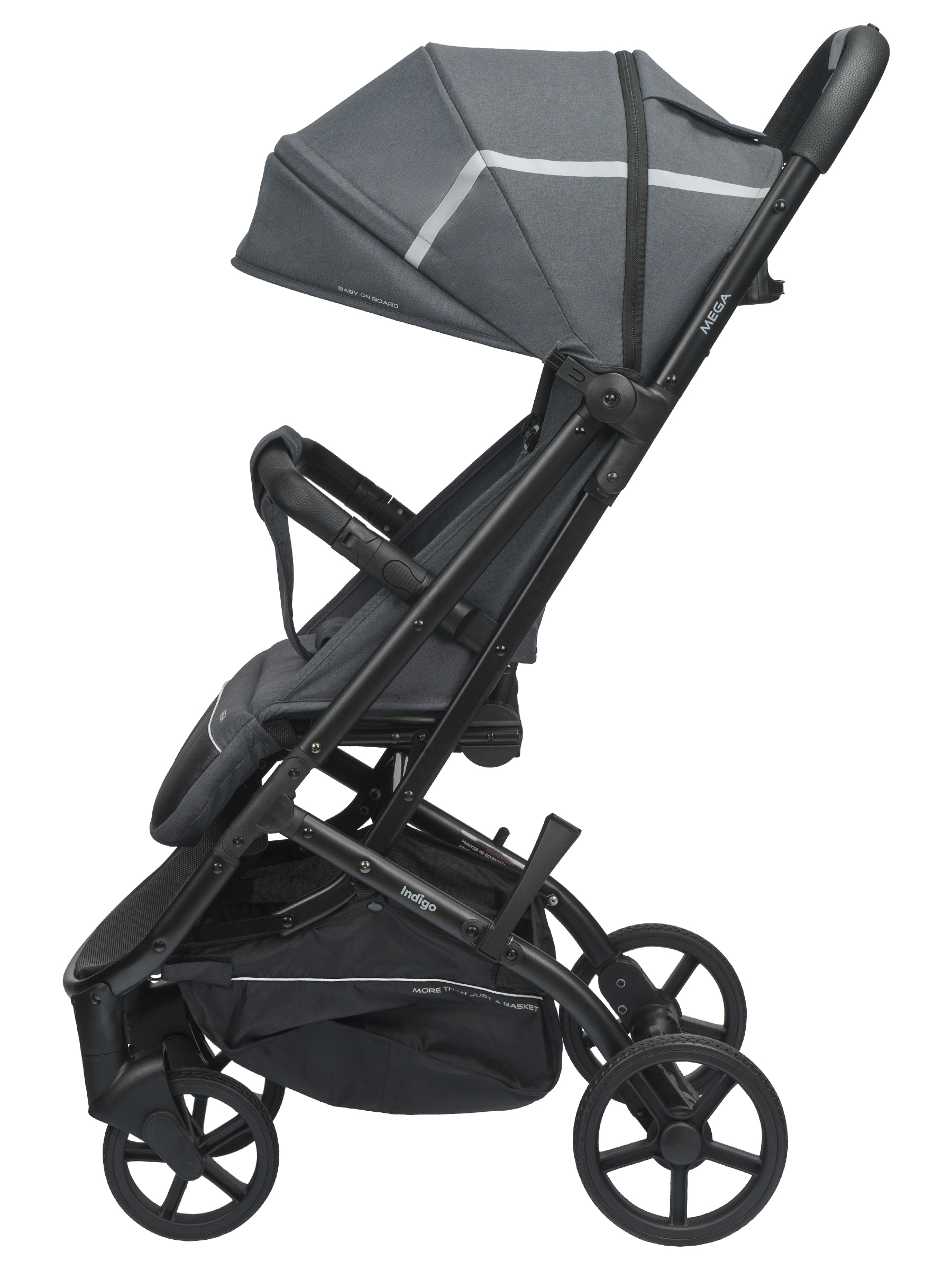 Коляска прогулочная Indigo Mega темно-серый - фото 12