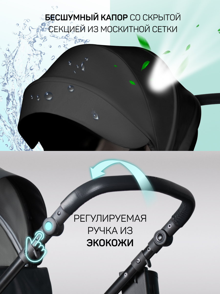 Коляска трансформер Aimile Pro черный - фото 5