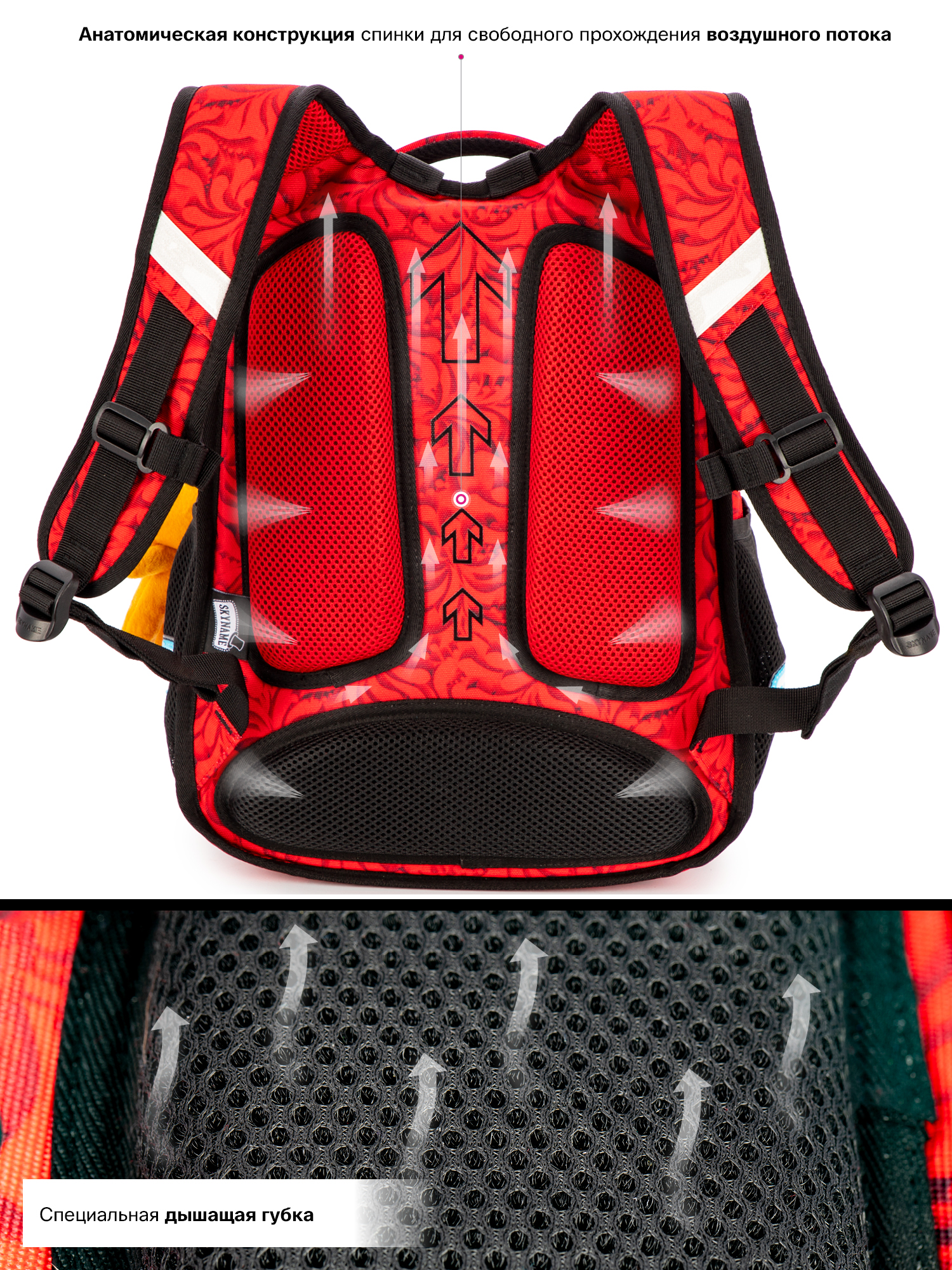 Рюкзак SkyName анатомическая спинка + брелок - фото 7