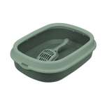 Туалет для кошек HOMECAT Frost Touch с низким бортом и совком нефритовый 48*35.5*13см