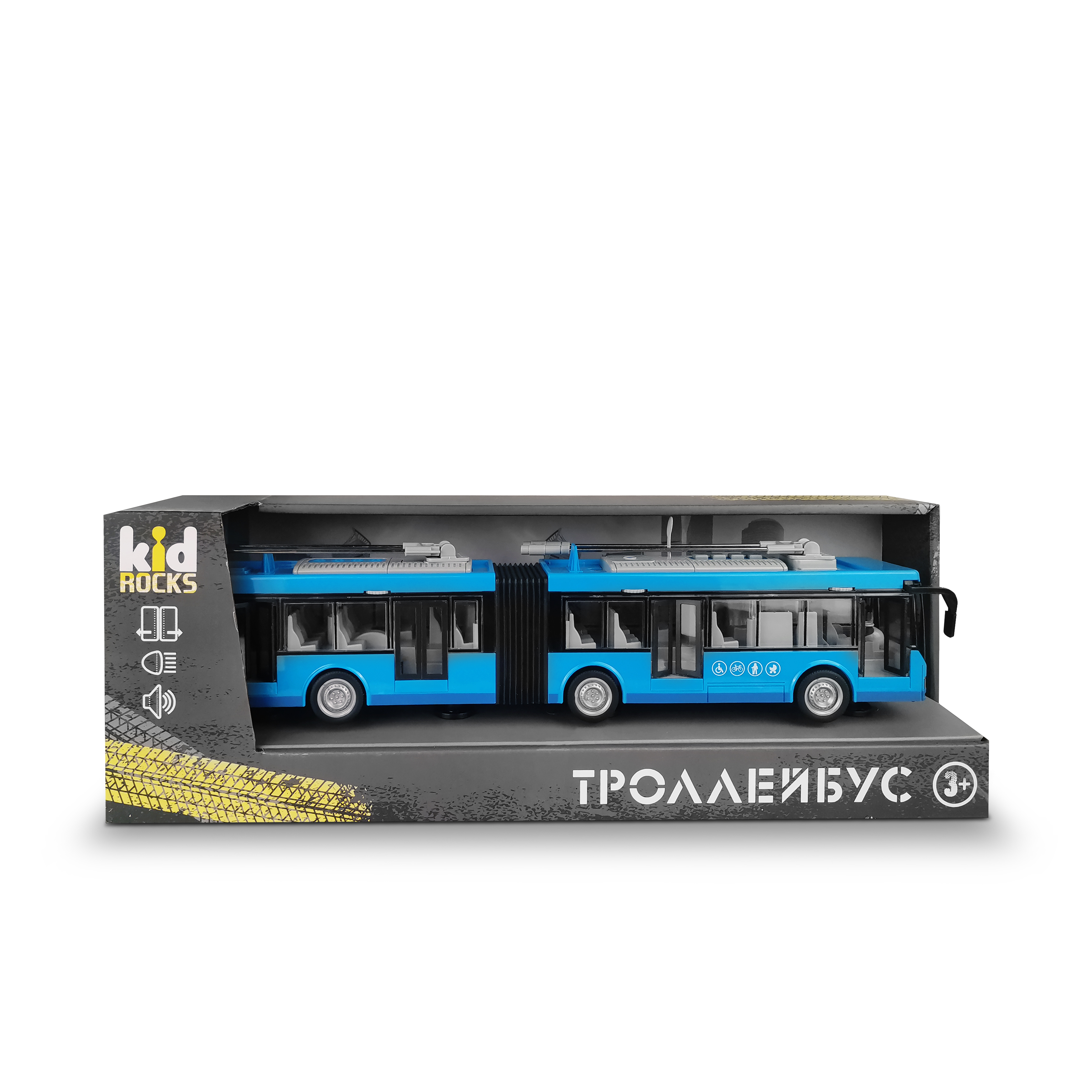 Троллейбус Kid Rocks гармошка 1:16 YK-2102 - фото 3
