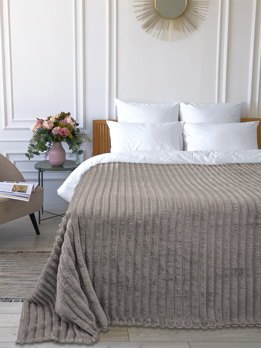 Покрывало BRAVO Волна мокко 200 x 220 см велсофт - фото 1