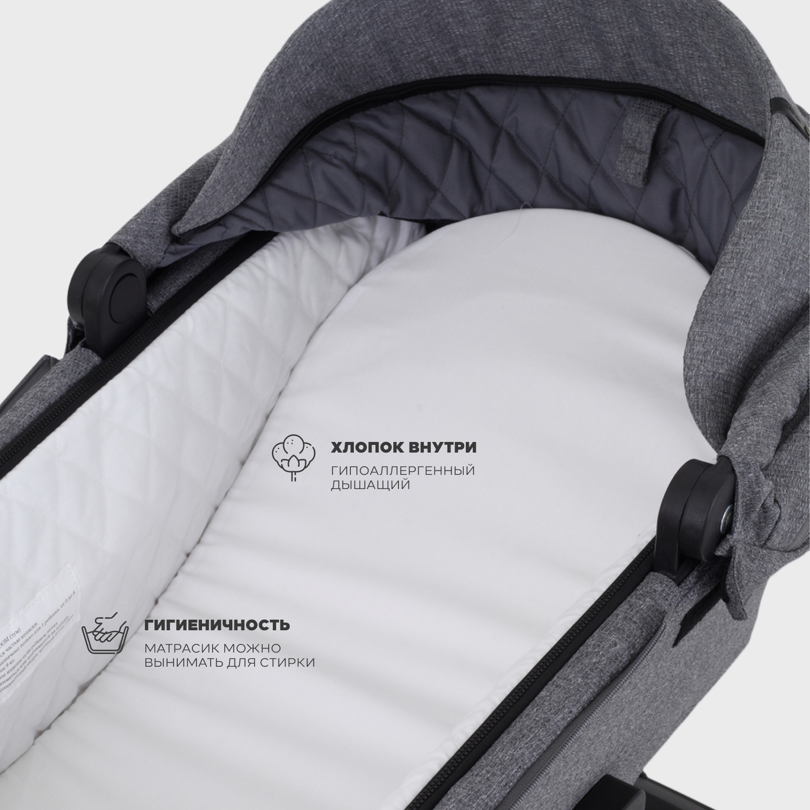 Коляска 2в1 MOWbaby Zoom silver grey серый - фото 5