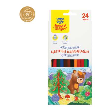 Карандаши акварельные Мульти Пульти 24 шт.