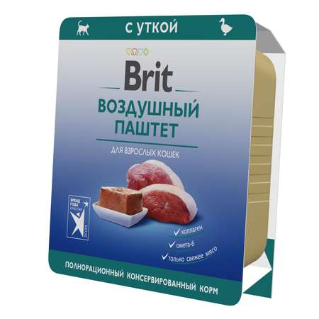 Корм для кошек Brit 100г паштет утка