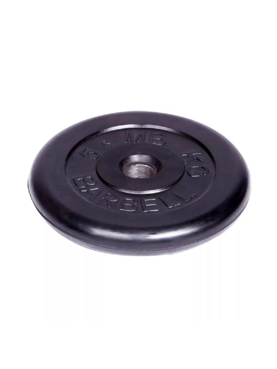 D 51 мм чёрный 5,0 кг MbBarbell Диск обрезиненный - фото 2