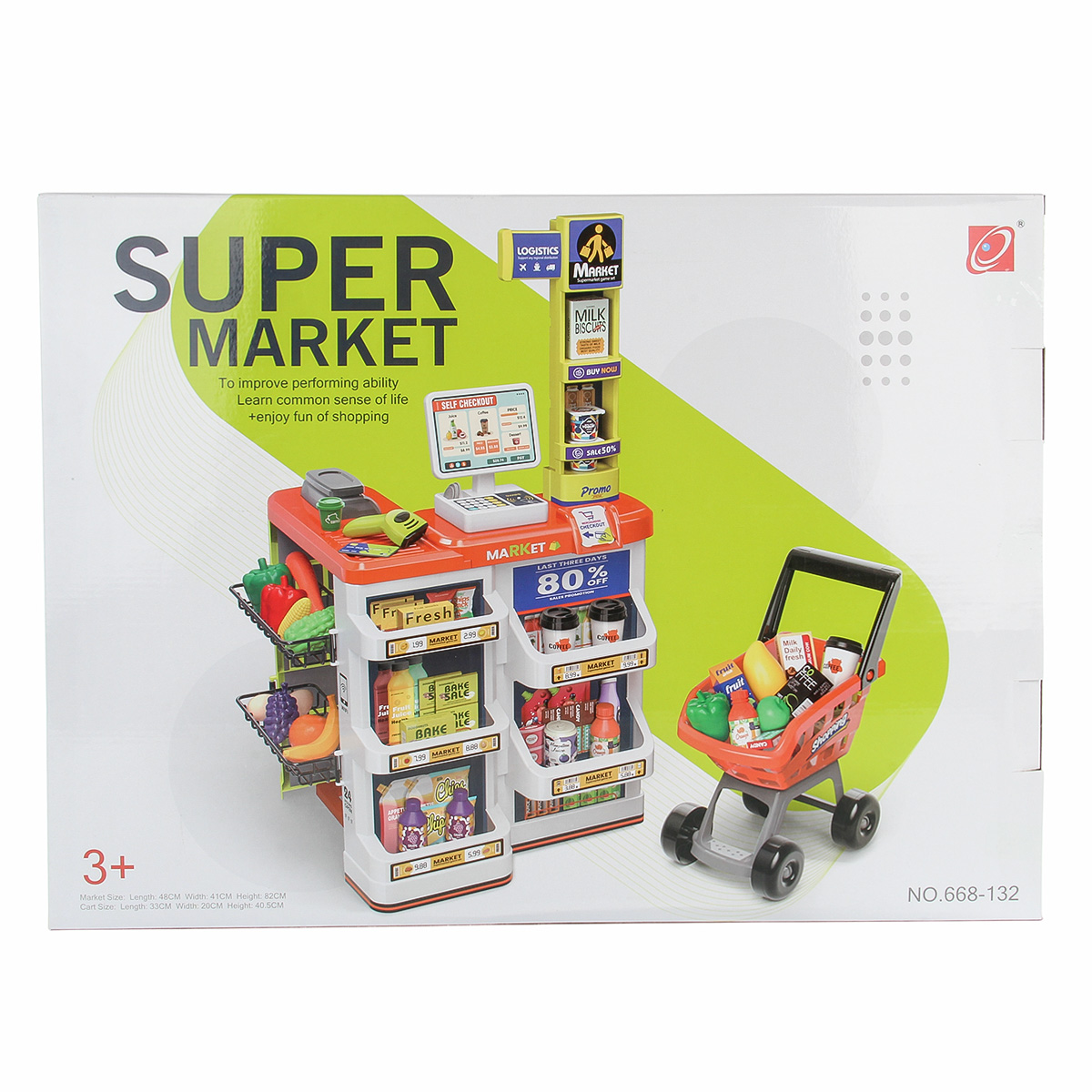 Игровой набор Veld Co касса, тележки и корзинки, прилавок, продукты - фото 22